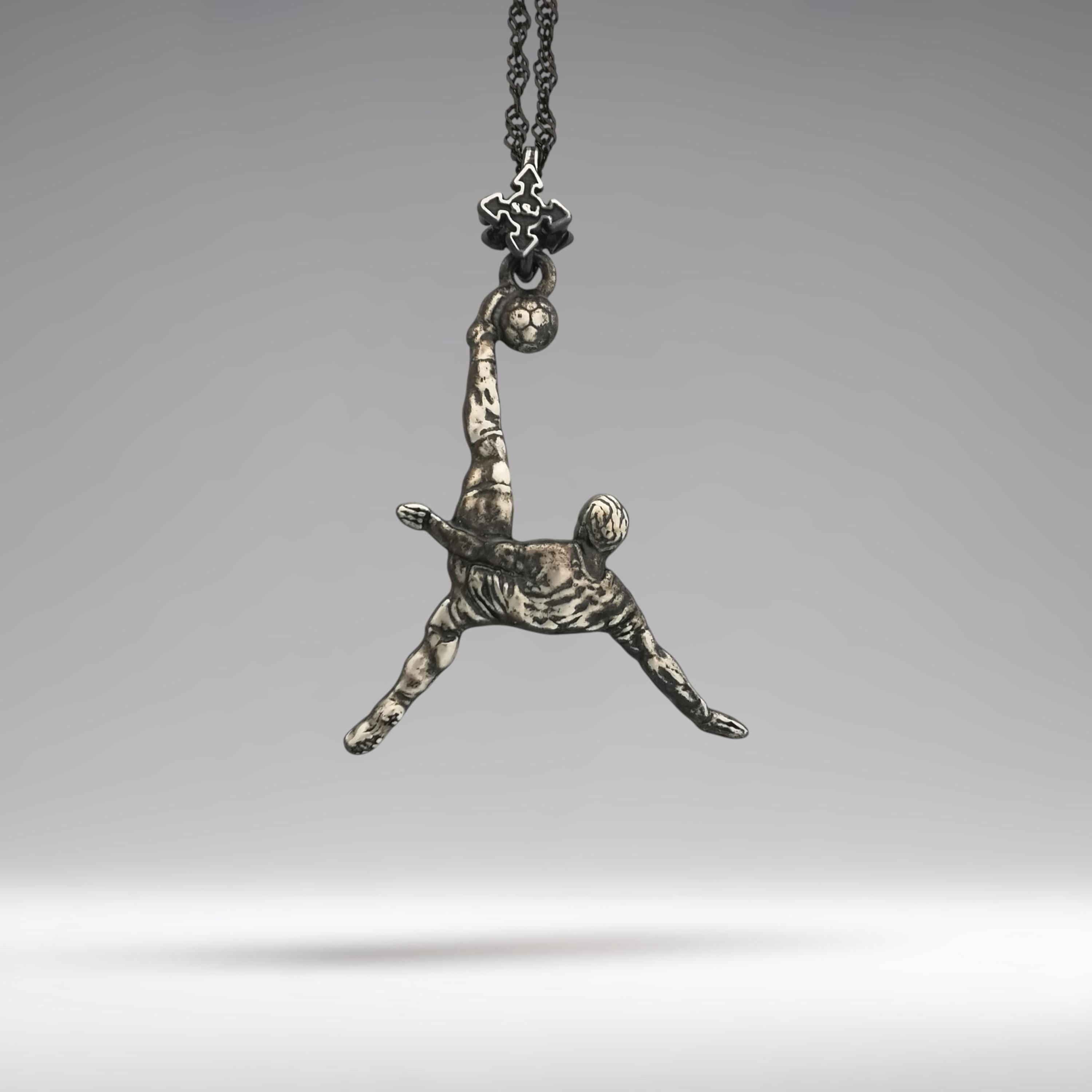 Football (Soccer) Jewelry Pendant for Men – Vintage Style 925 Silver Gift – Bold Sports Accessory – Necklace