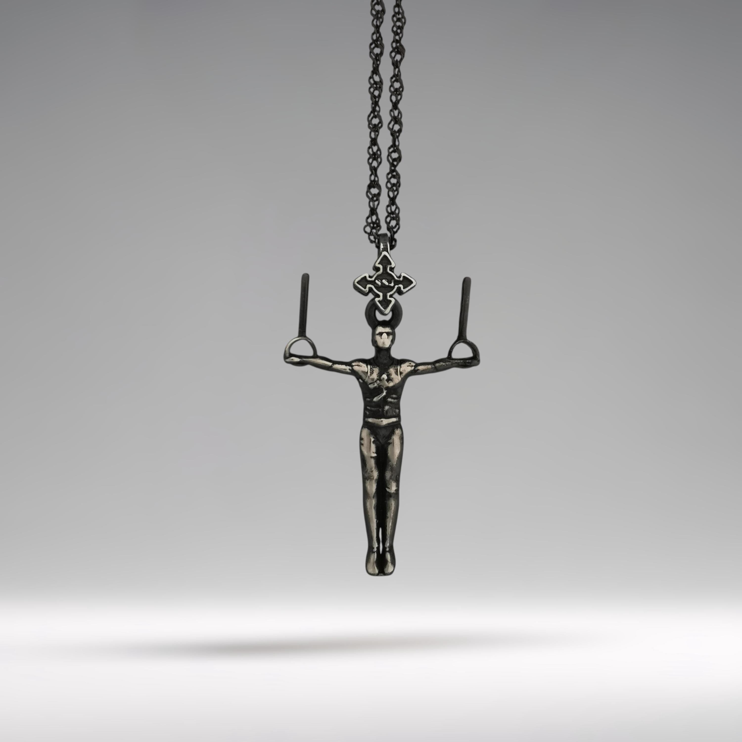 Artistic Gymnastics Jewelry Pendant for Men – Vintage Style 925 Silver Gift – Handcrafted Sport Charm for Strength & Control – Necklace