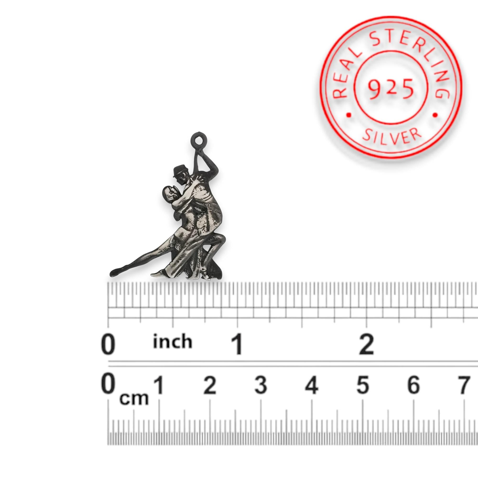 Dance Jewelry Pendant for Women – Vintage Style 925 Silver Gift – Tango Salsa Charm for Dancers, Couples & Performers – Necklace
