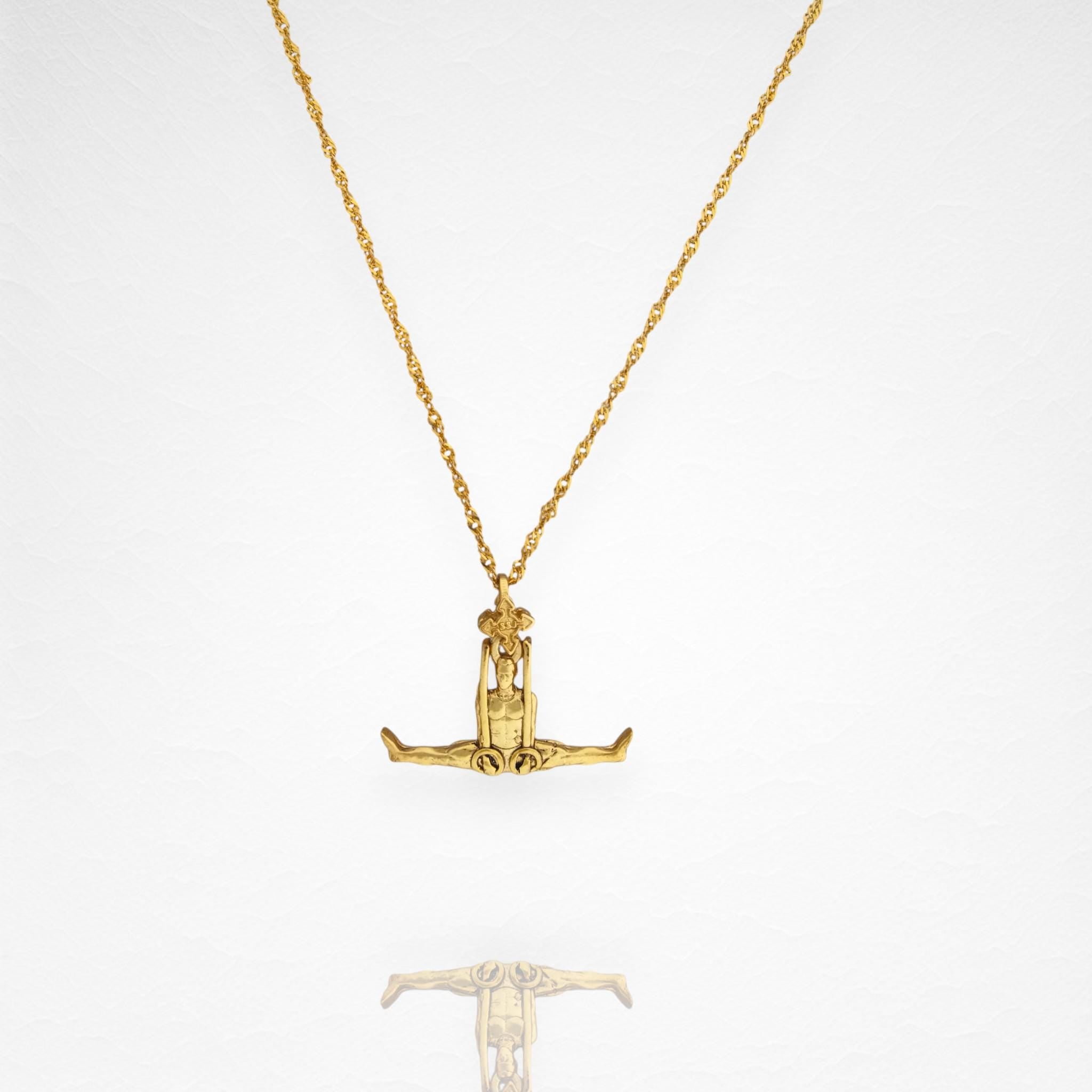 Artistic Gymnastics Jewelry Pendant for Men – Gold-Plated 925 Silver Gift – Handcrafted Sport Charm for Strength & Precision – Necklace