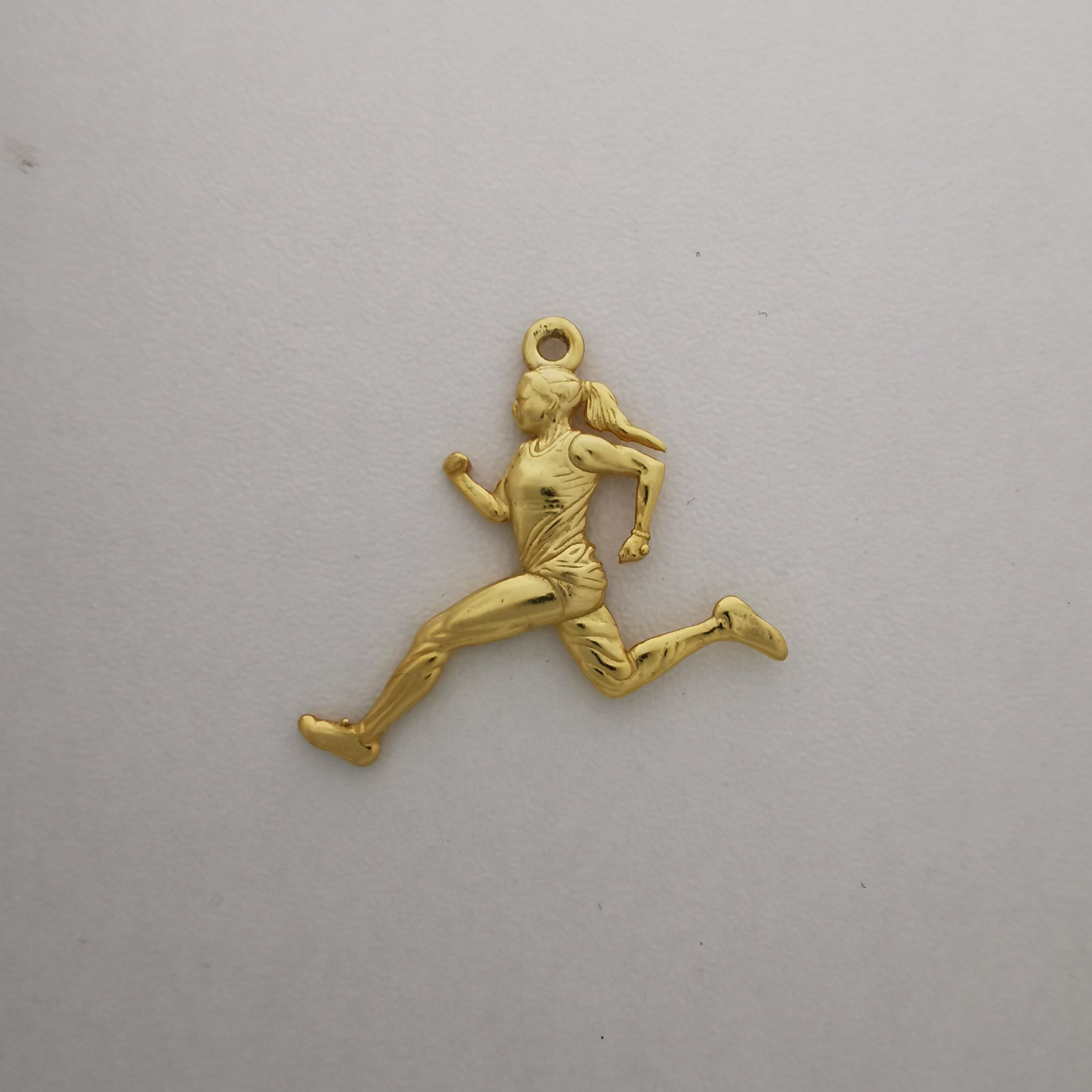 Running Woman Jewelry – Gold-Plated 925 Silver Pendant – Elegant Sports Necklace Gift for Active Women and Runners