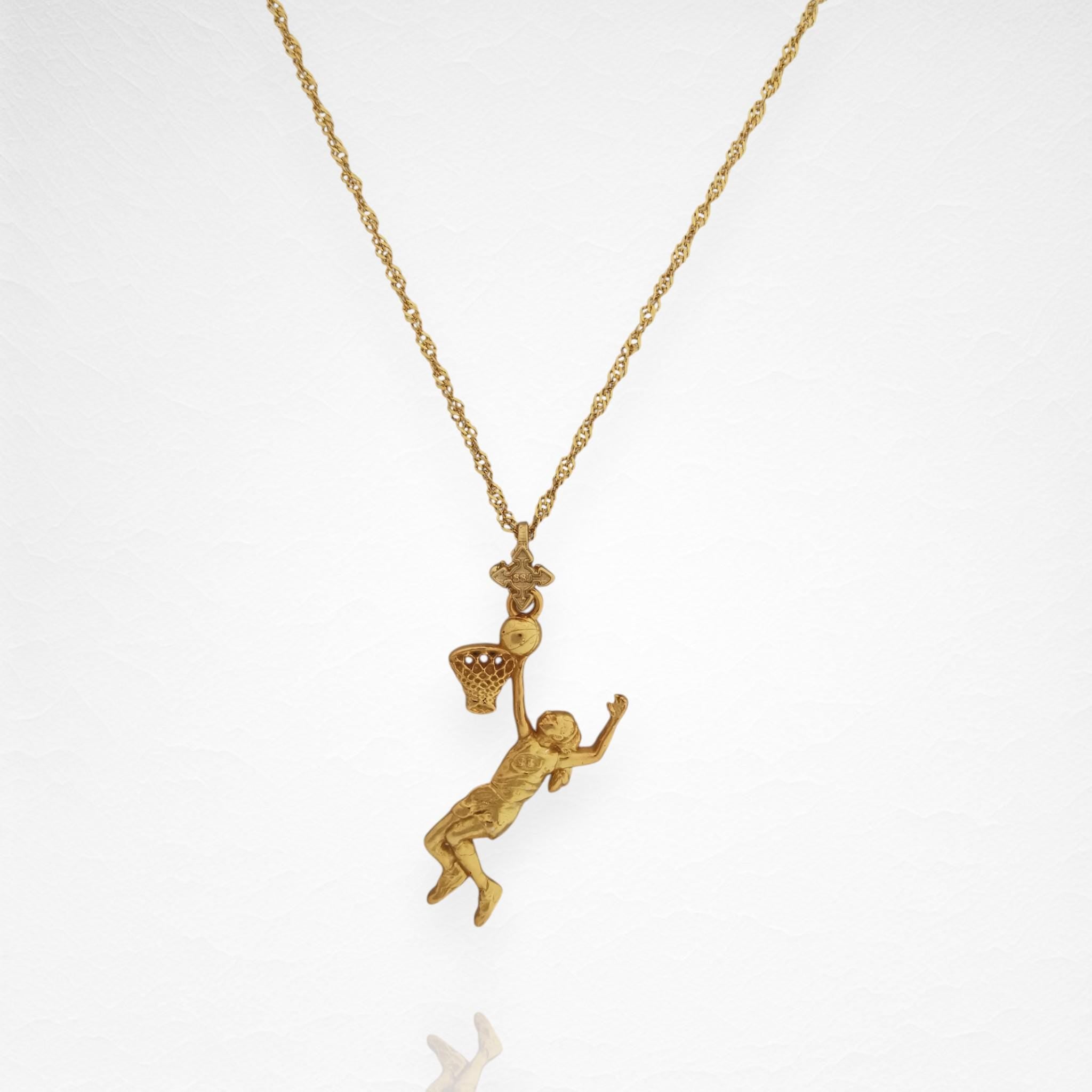Basketball Jewelry Pendant for Women – Gold-Plated 925 Silver Gift – Handcrafted Sports Charm for Athletes, Coaches & Fans – Necklace