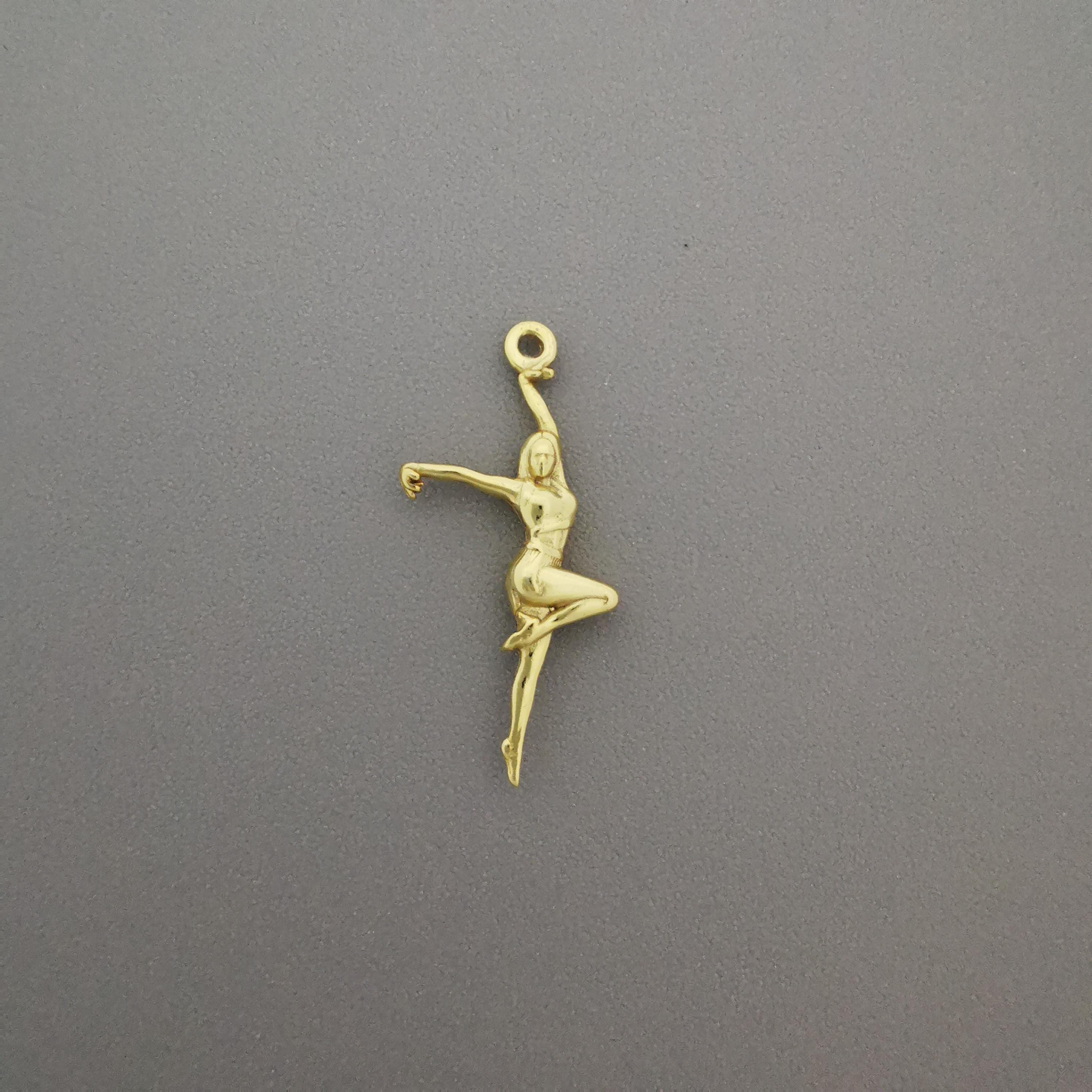 Latin Dance Jewelry Pendant for Women – Gold-Plated 925 Silver Gift – Handcrafted Sports Accessory for Dancers – Necklace