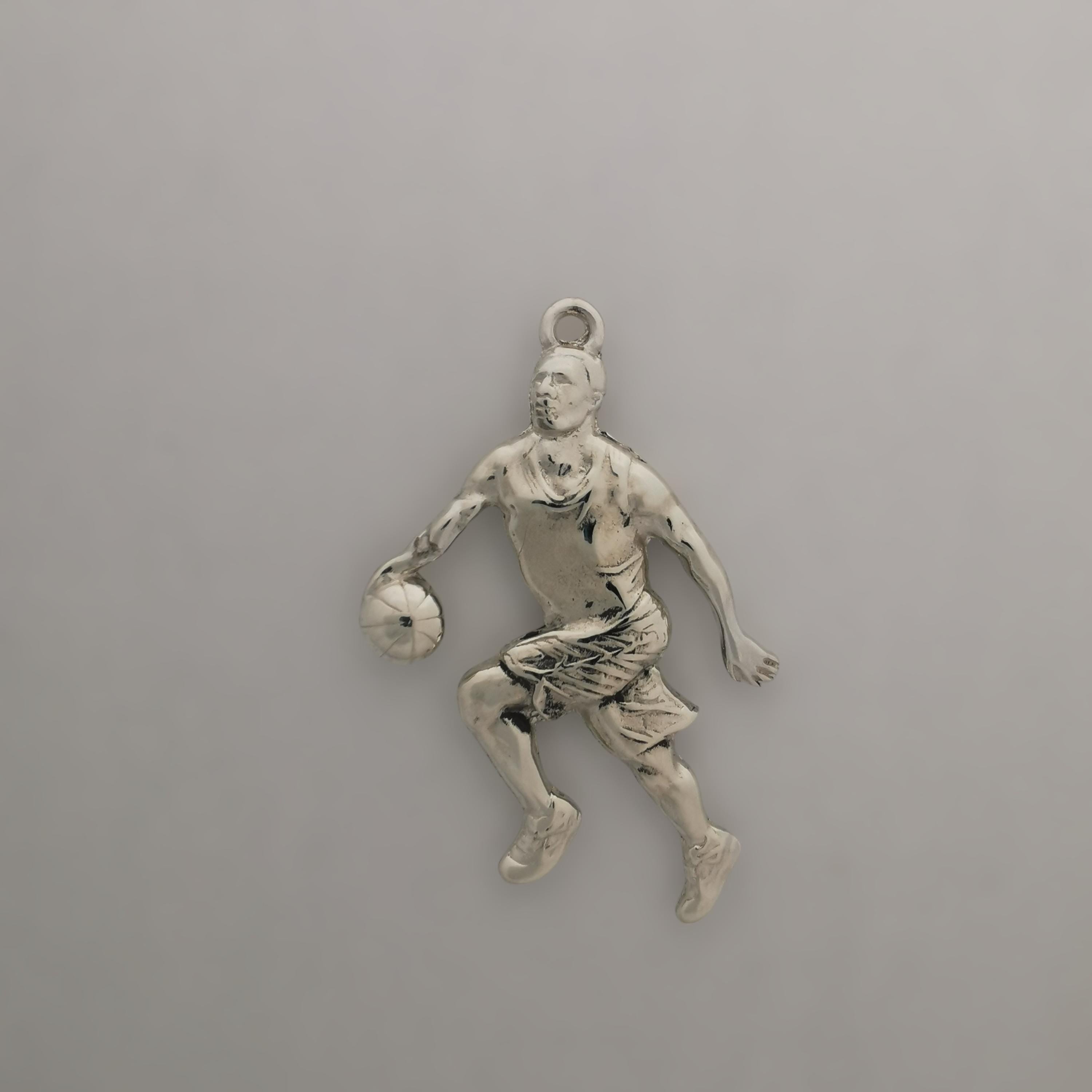 Basketball Jewelry Pendant for Men – Classic Silver 925 Gift – Handcrafted Sports Charm for Players and Collectors – Necklace