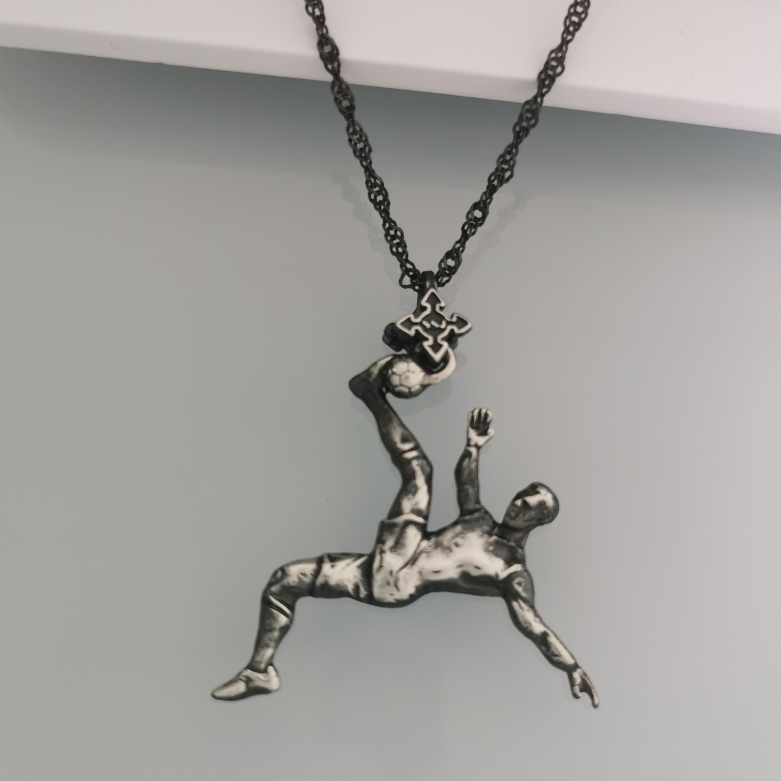 Football (Soccer) Pendant for Men and Boys – Vintage Style 925 Silver Jewelry Gift – Sports Necklace