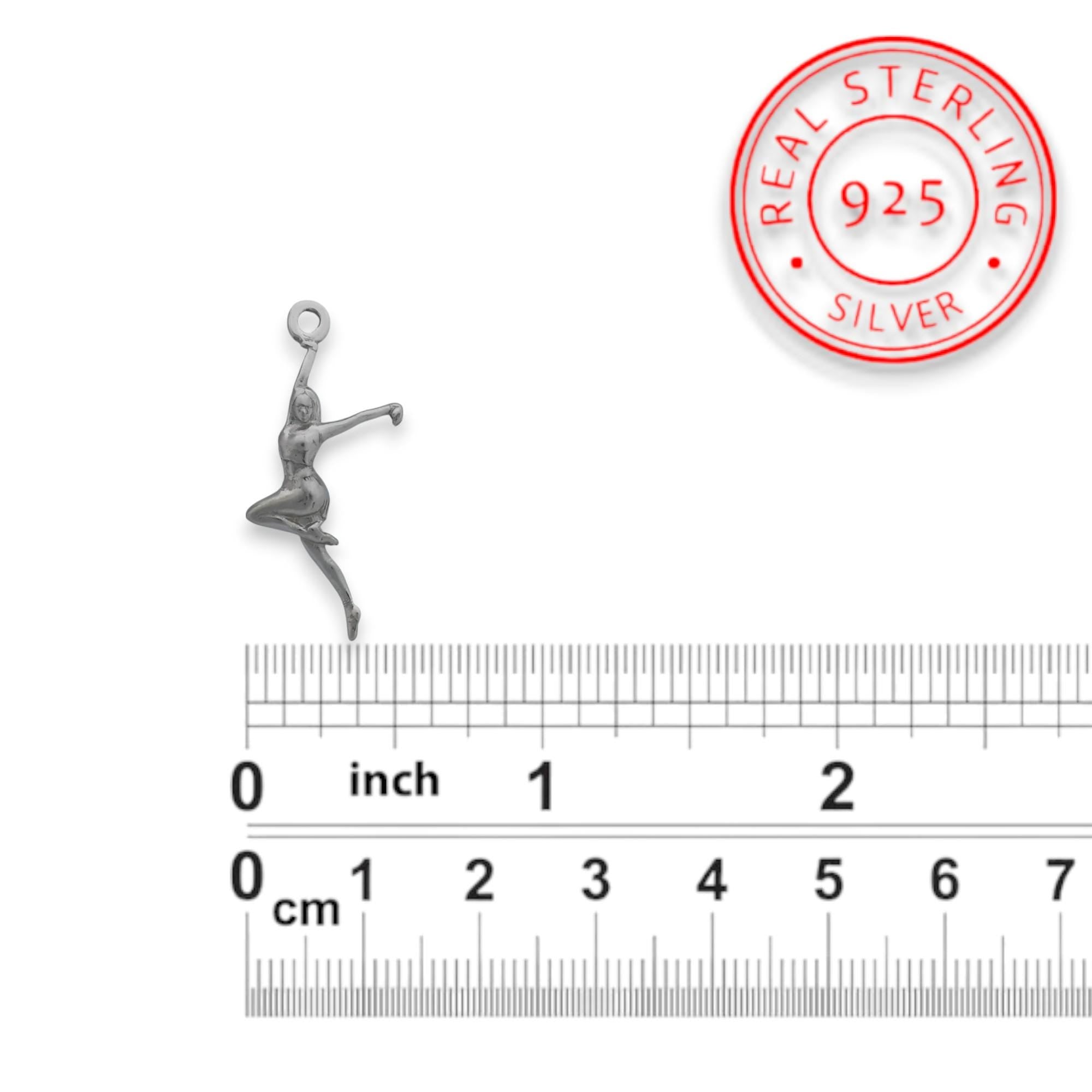 Latin Dance Jewelry Pendant for Women – Classic Silver 925 Gift – Handcrafted Sports Accessory for Dancers – Necklace