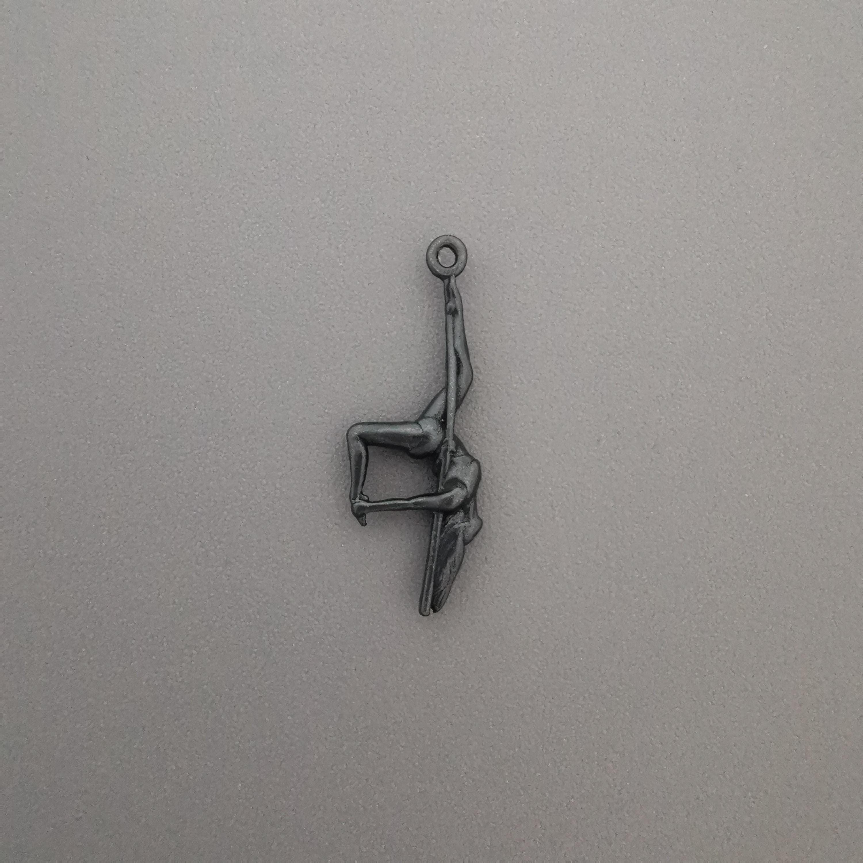 Pole Dance Jewelry – Black Oxidized 925 Silver Pendant – Sensual & Edgy Necklace Gift for Women