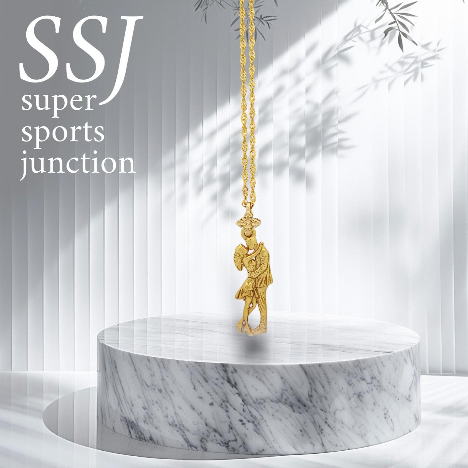 Gold Tango Necklace – Latin Dance Pendant for Her, 925 Silver with Gold Plating, Romantic Gift, Elegant Couple Jewelry