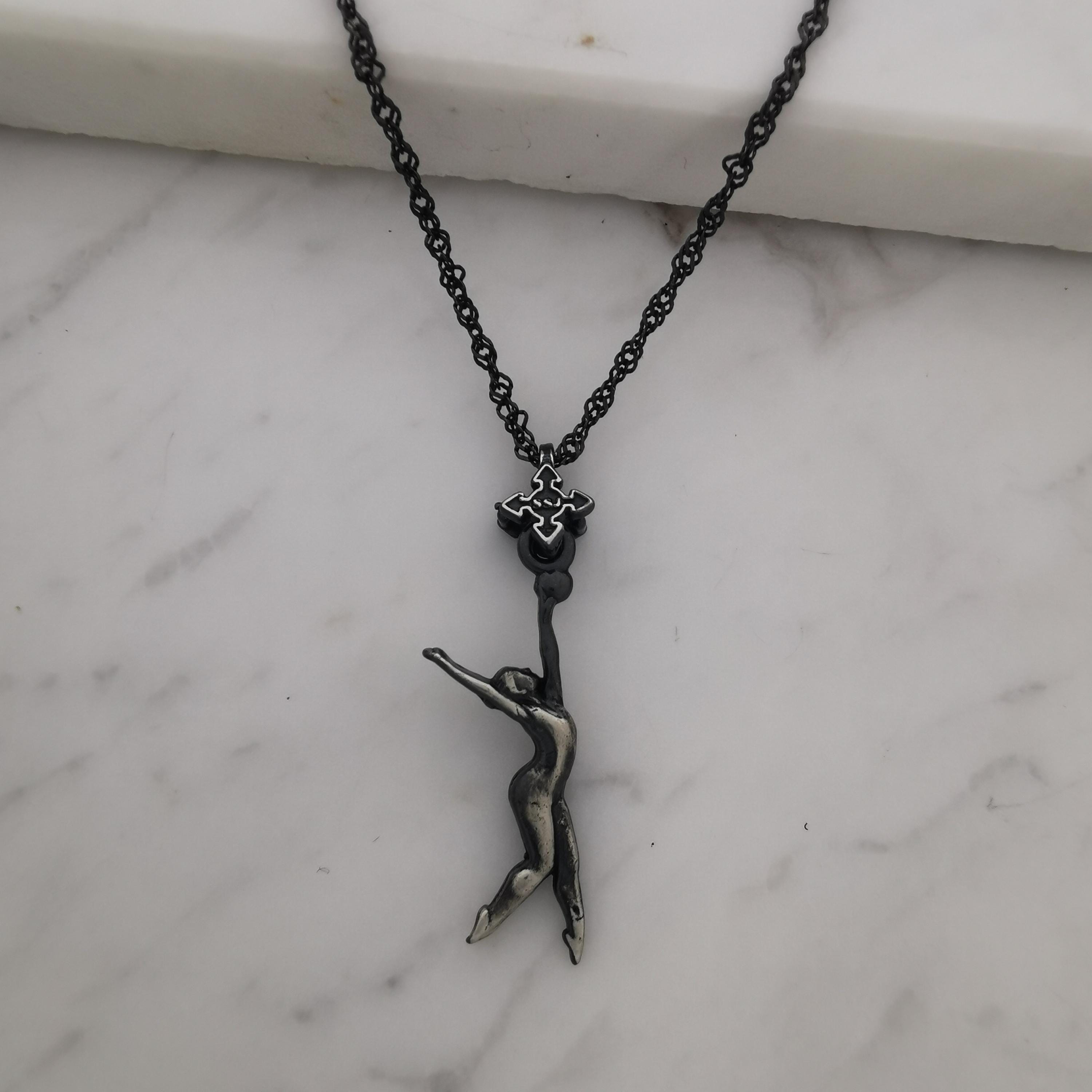 Rhythmic Gymnastics Jewelry Pendant for Women β Vintage Style 925 Silver Gift β Ball Routine Sport Charm β Necklace