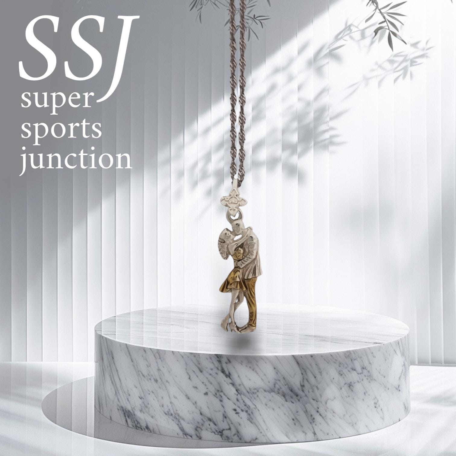 Tango Necklace – Two-Tone Silver and Gold Pendant, Romantic Gift for Her, Dance Jewelry, Elegant Latin Couple Jewelry