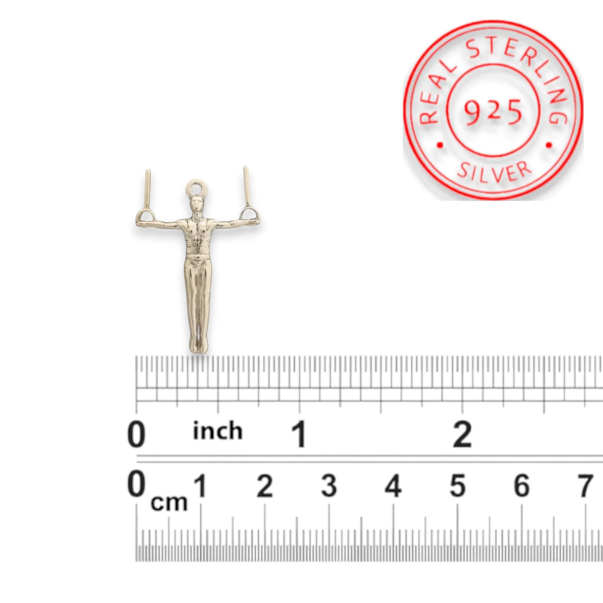 Artistic Gymnastics Jewelry Pendant for Men – Classic Silver 925 Gift – Handcrafted Sport Charm for Strength & Control – Necklace