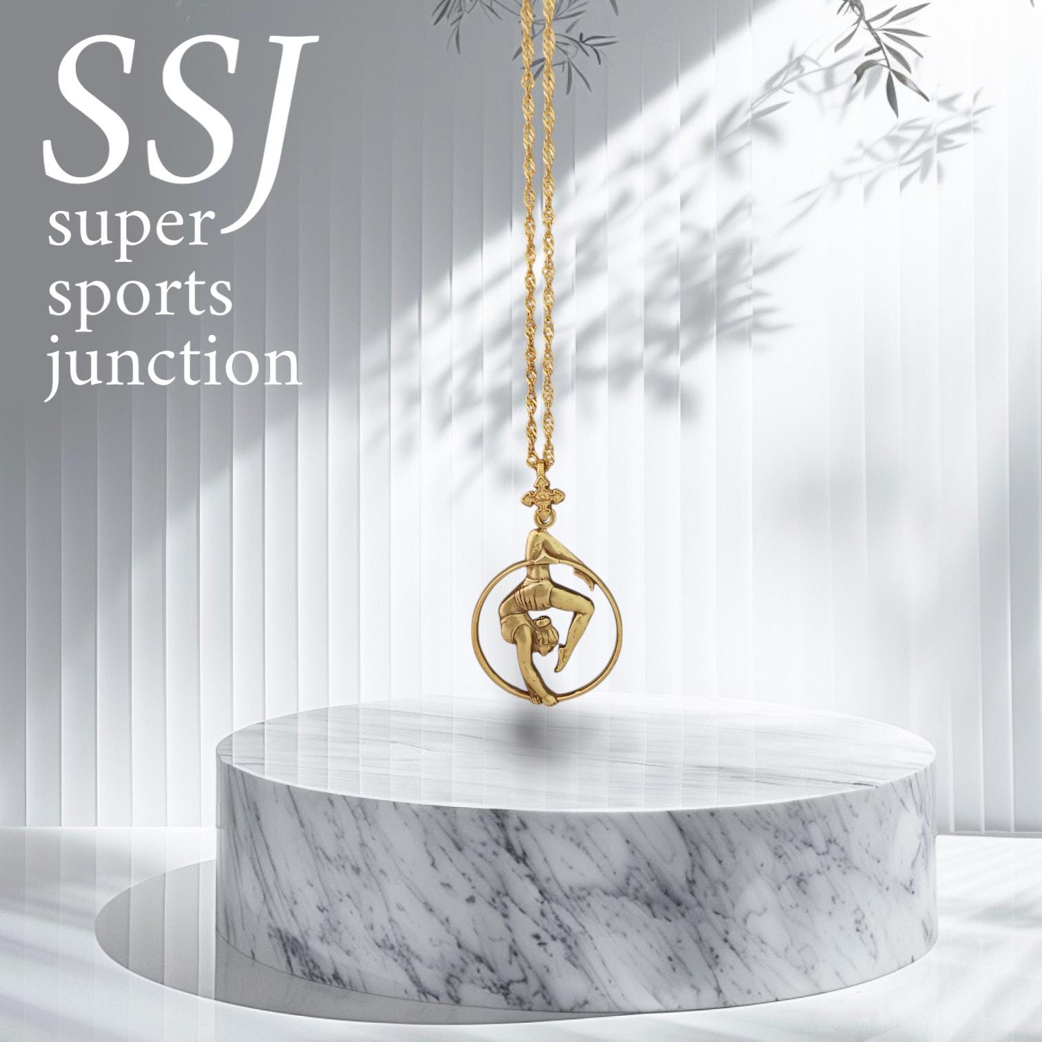 Aerial Hoop Pendant in Gold – 925 Silver Necklace for Women – Graceful Jewelry Gift for Aerialists, Dancers, and Free Spirits