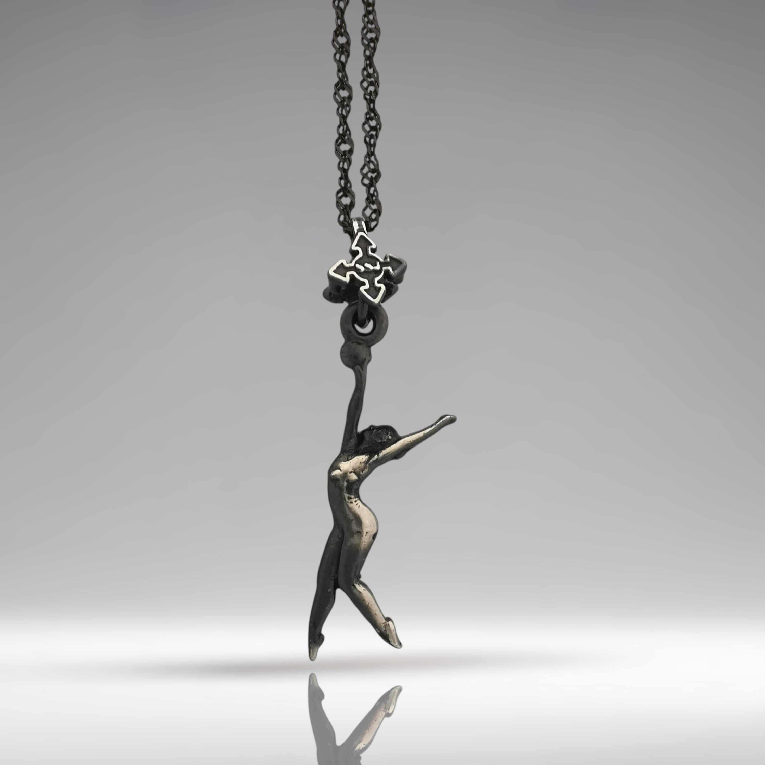 Rhythmic Gymnastics Jewelry Pendant for Women β Vintage Style 925 Silver Gift β Ball Routine Sport Charm β Necklace