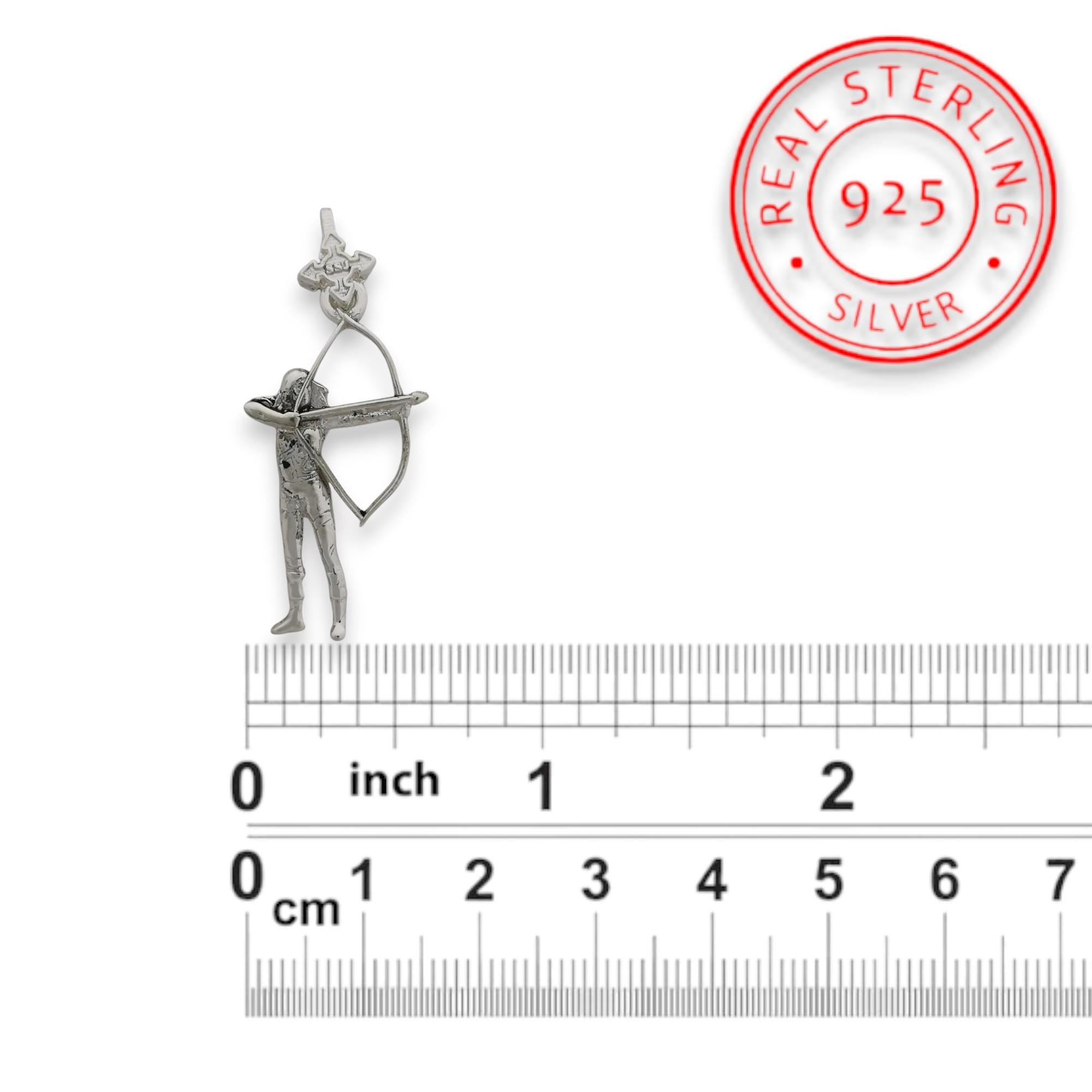 Woman with Bow and Arrow Jewelry – 925 Sterling Silver Archer Pendant – Gift for Her, Sports Lover or Archery Fan - Necklace