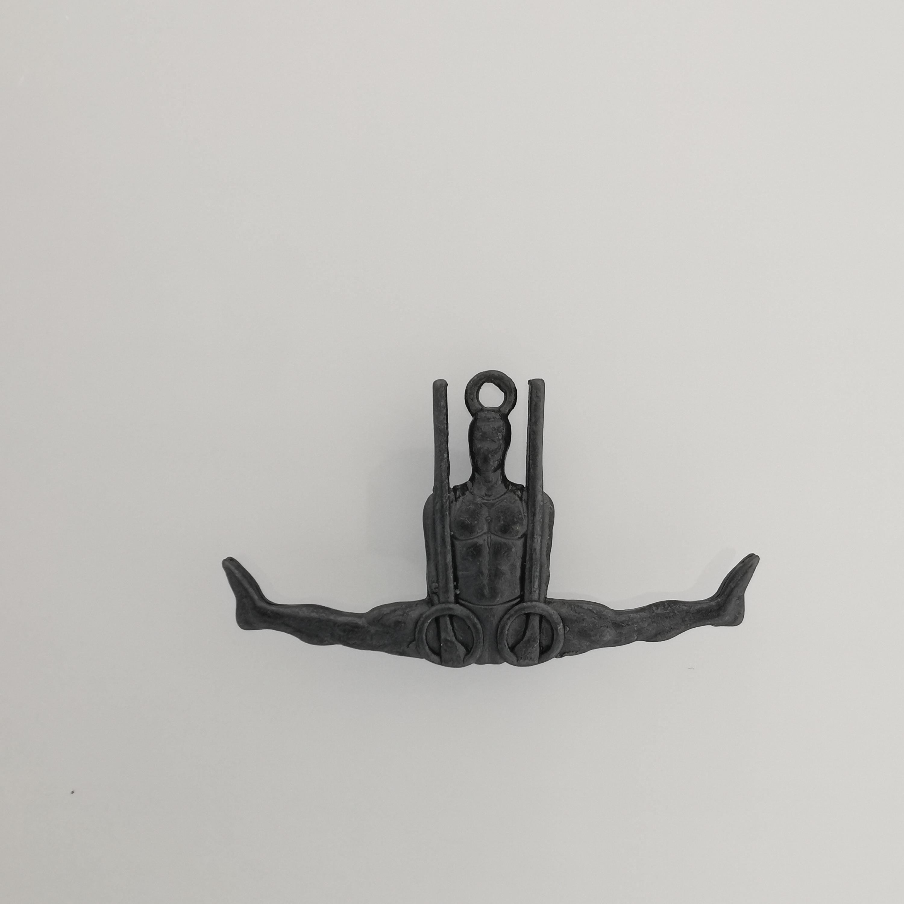 Artistic Gymnastics Jewelry Pendant for Men – Oxidized Black 925 Silver Gift – Handcrafted Sport Charm for Strength & Precision – Necklace