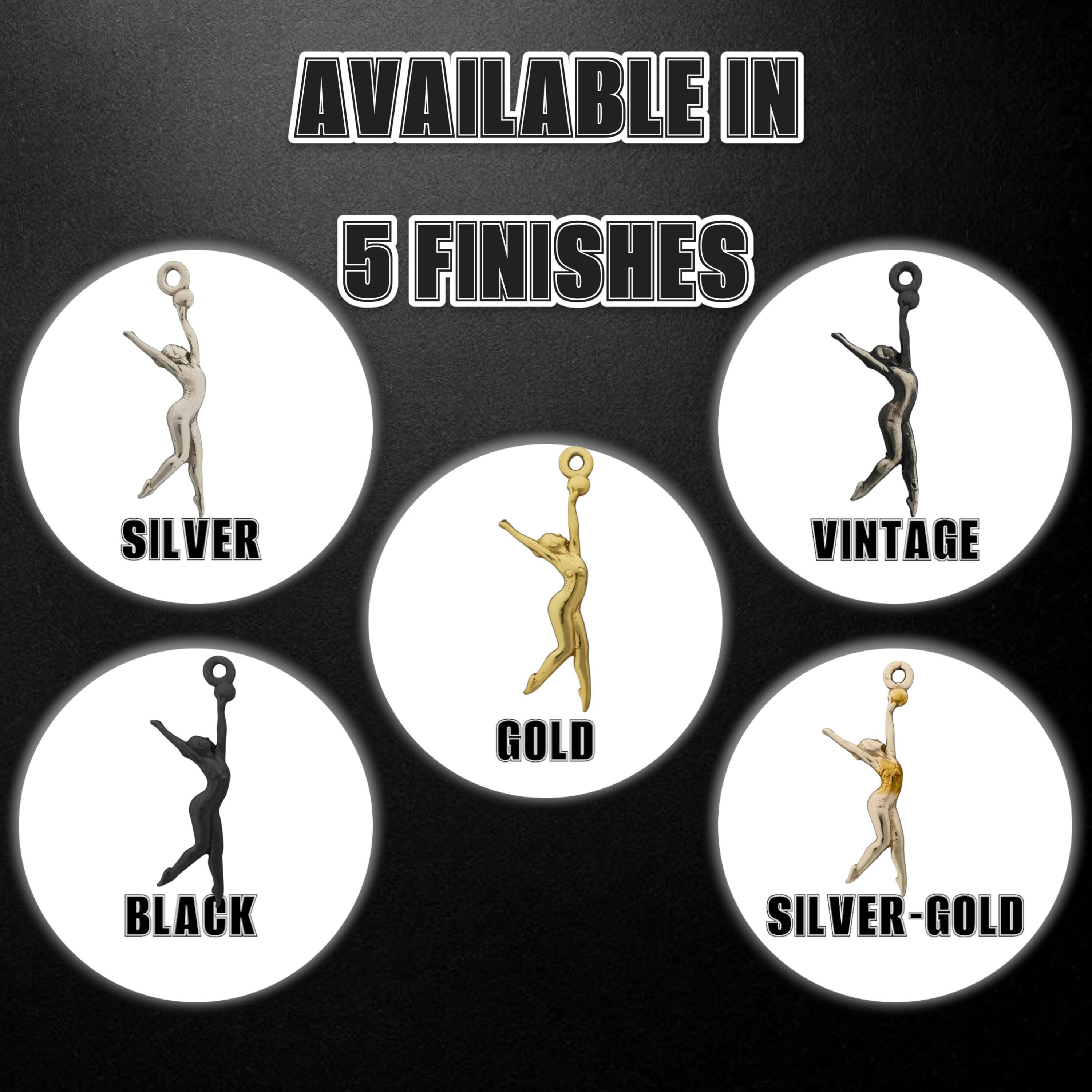 Rhythmic Gymnastics Jewelry Pendant for Women – Oxidized Black 925 Silver Gift – Ball Routine Charm for Dancers & Athletes – Necklace