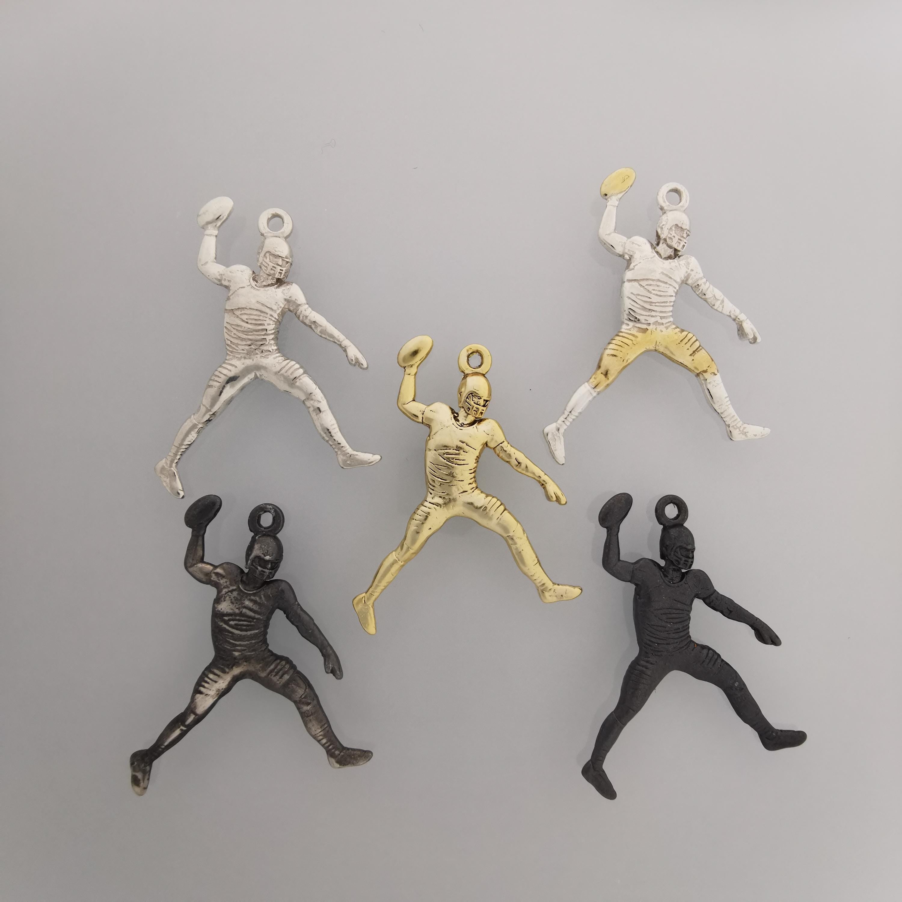 American Football Jewelry Pendant for Men Gold-Plated 925 Silver Gift for Players, Athletes & Fans, Handcrafted Sports Necklace for Game Day