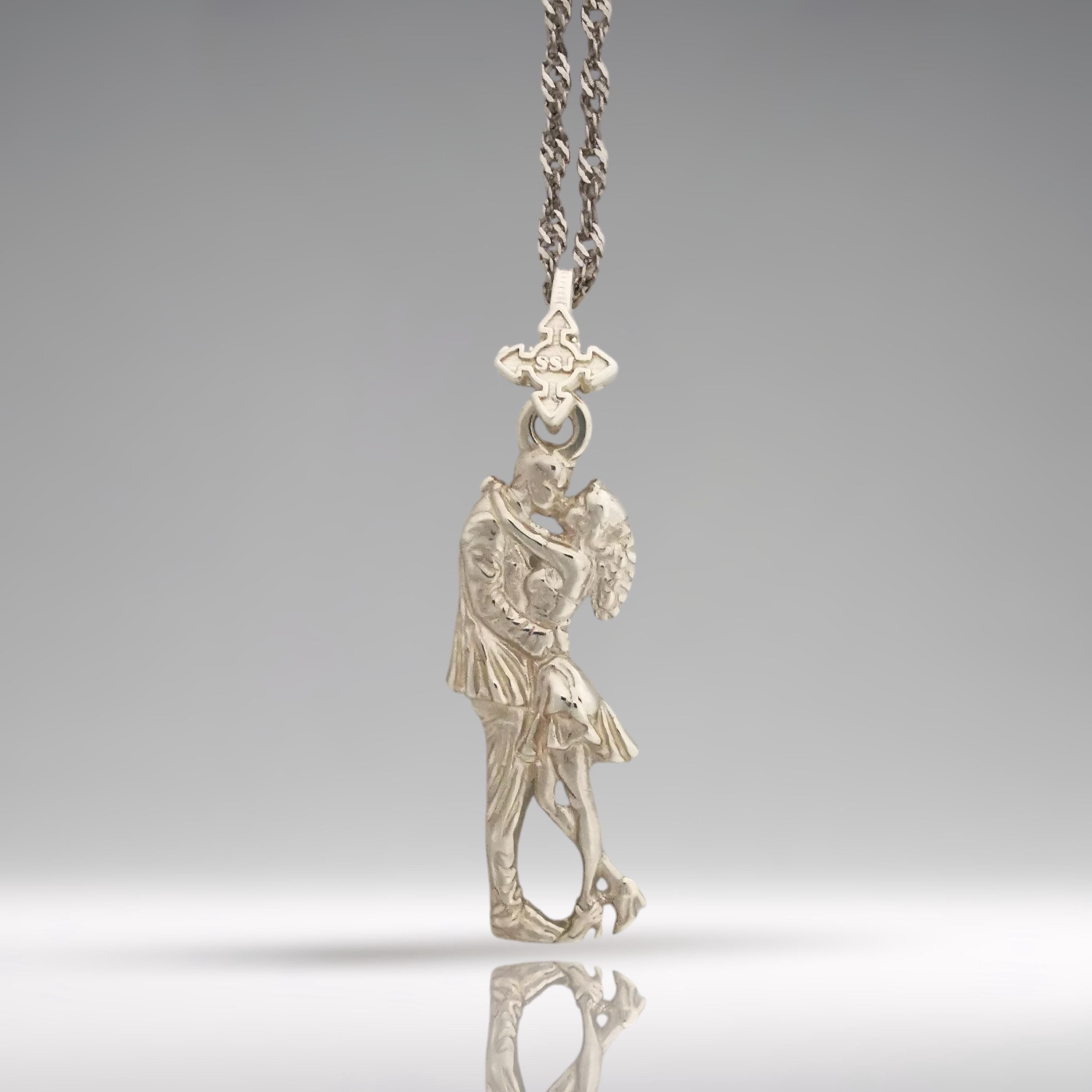 This 925 sterling silver tango necklace captures the grace and emotion of a dancing couple in motion. A romantic piece for women who cherish love, rhythm, and elegance. Whether she's a dancer or simply inspired by the connection of two souls moving as one, this pendant makes a beautiful and meaningful gift.