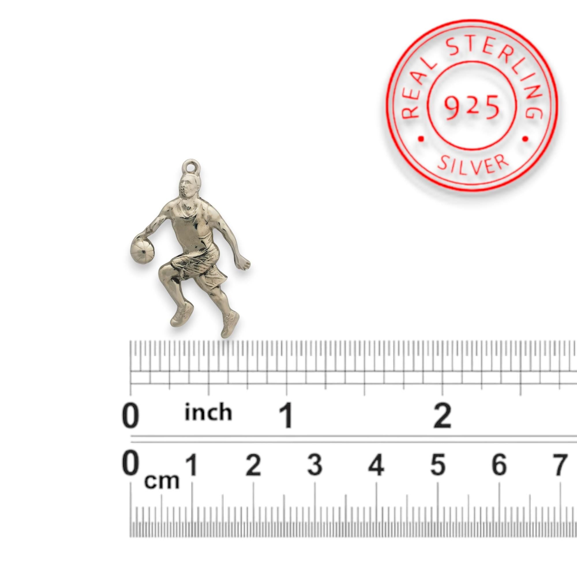 Basketball Jewelry Pendant for Men – Classic Silver 925 Gift – Handcrafted Sports Charm for Players and Collectors – Necklace