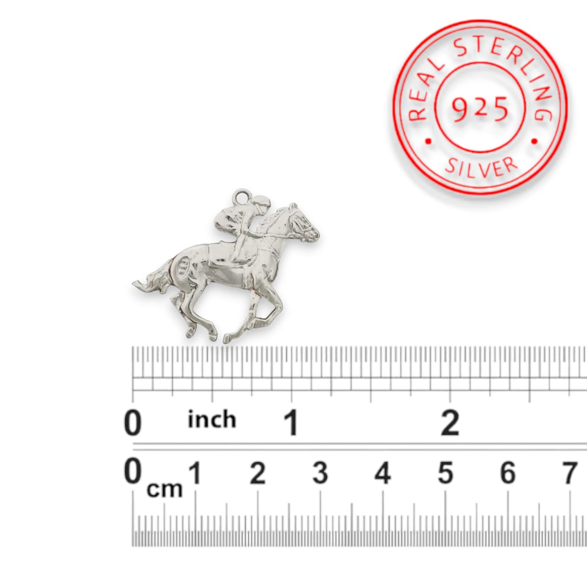 Horse Riding Jewelry Pendant for Men – Classic 925 Silver Gift – Sports Accessory for Riders and Active Spirits – Necklace
