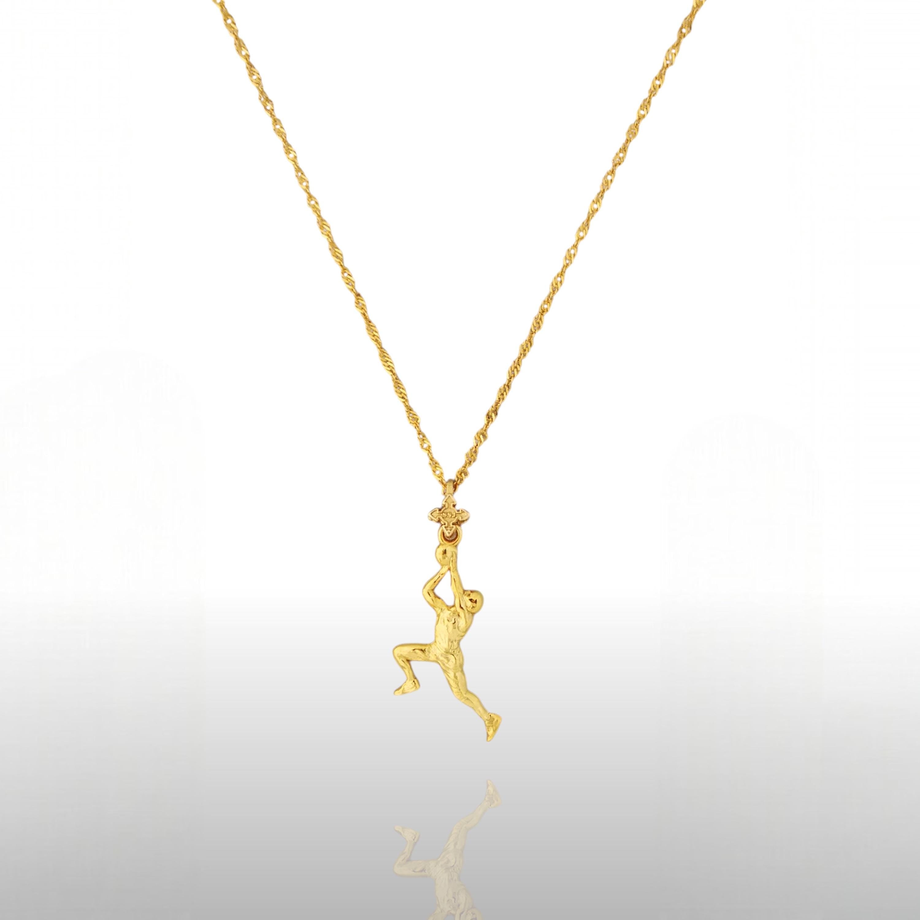 Basketball Jewelry Pendant for Men – Gold-Plated 925 Silver Gift – Luxurious Sports Accessory for Players and Coaches – Necklace