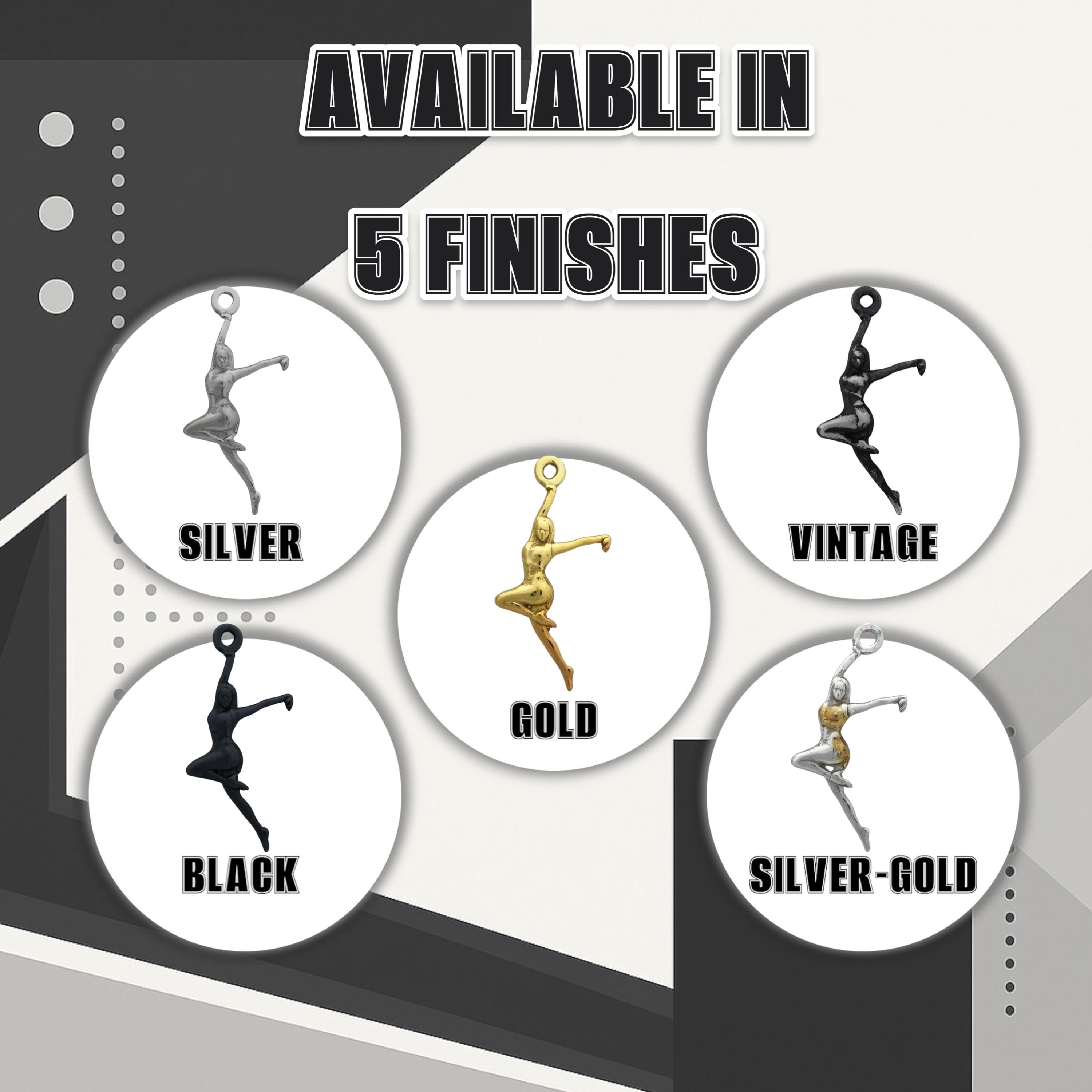 Latin Dance Jewelry Pendant for Women – 925 Silver with Partial Gold Plating Gift – Elegant Two-Tone Sports Accessory for Dancers – Necklace
