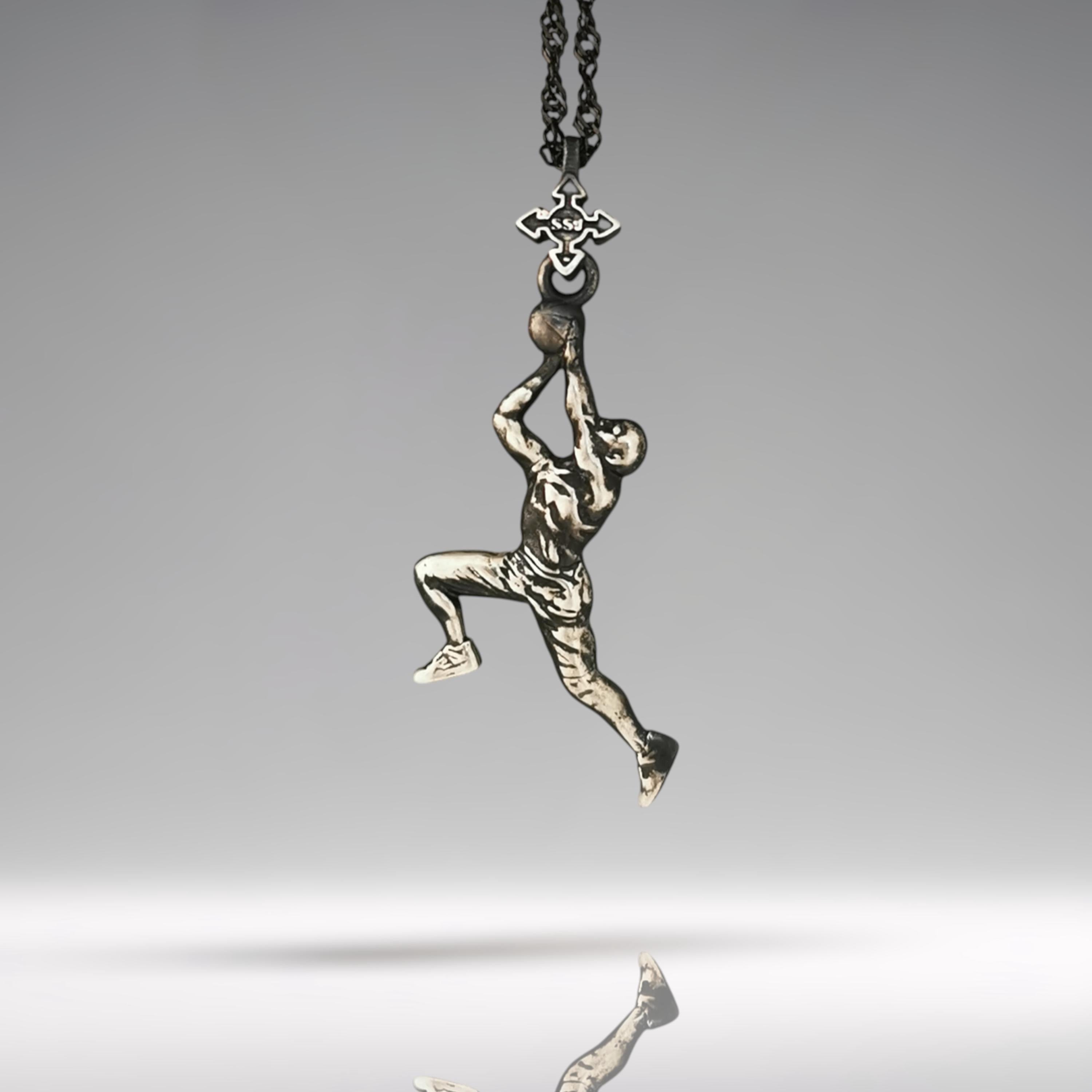 Basketball Pendant for Men – Vintage Style 925 Silver Jewelry Gift – Sports Accessory for Coach or Player – Necklace