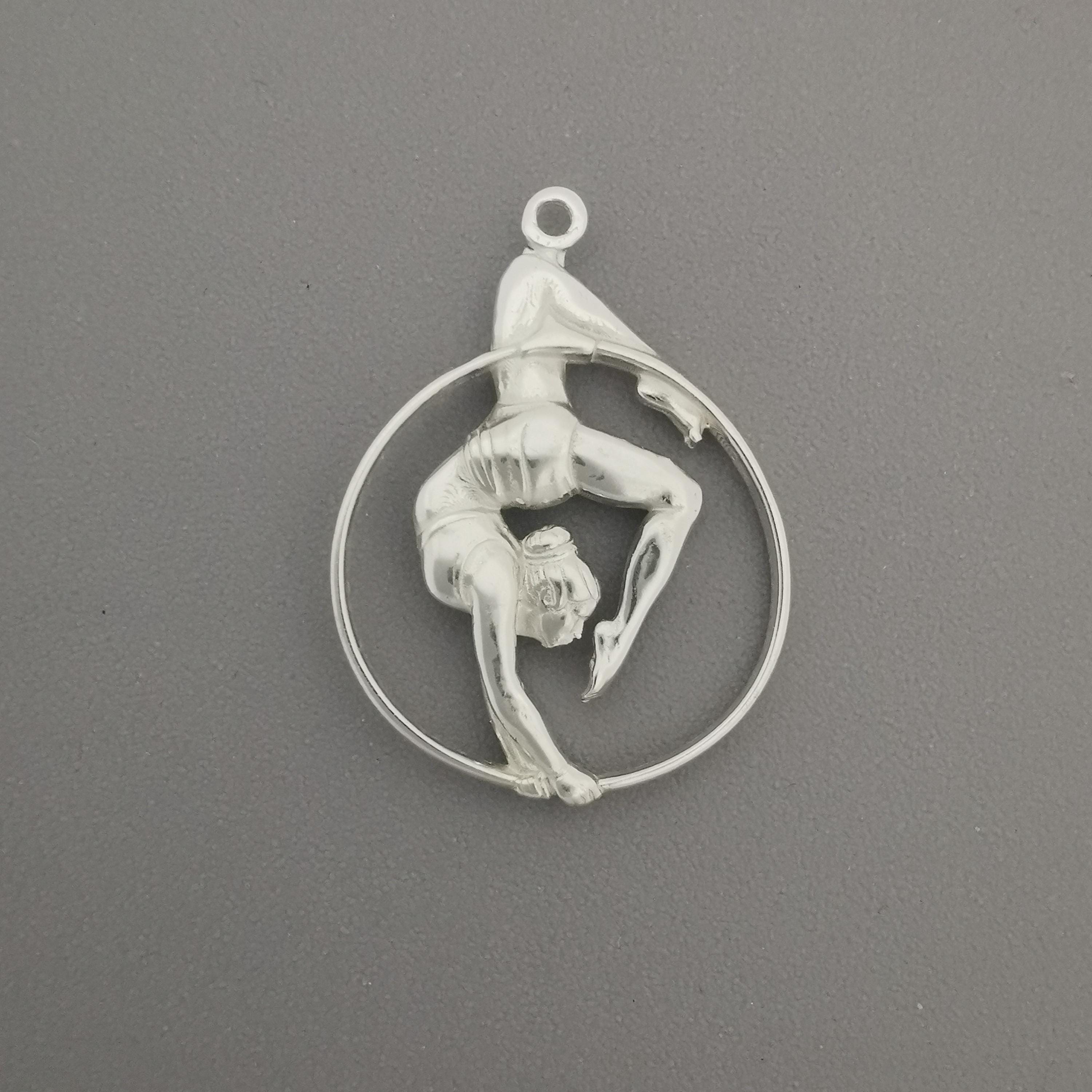 Aerial Hoop Jewelry – Classic 925 Silver Pendant for Women – Graceful Necklace Gift for Aerial Dancers and Movement Lovers
