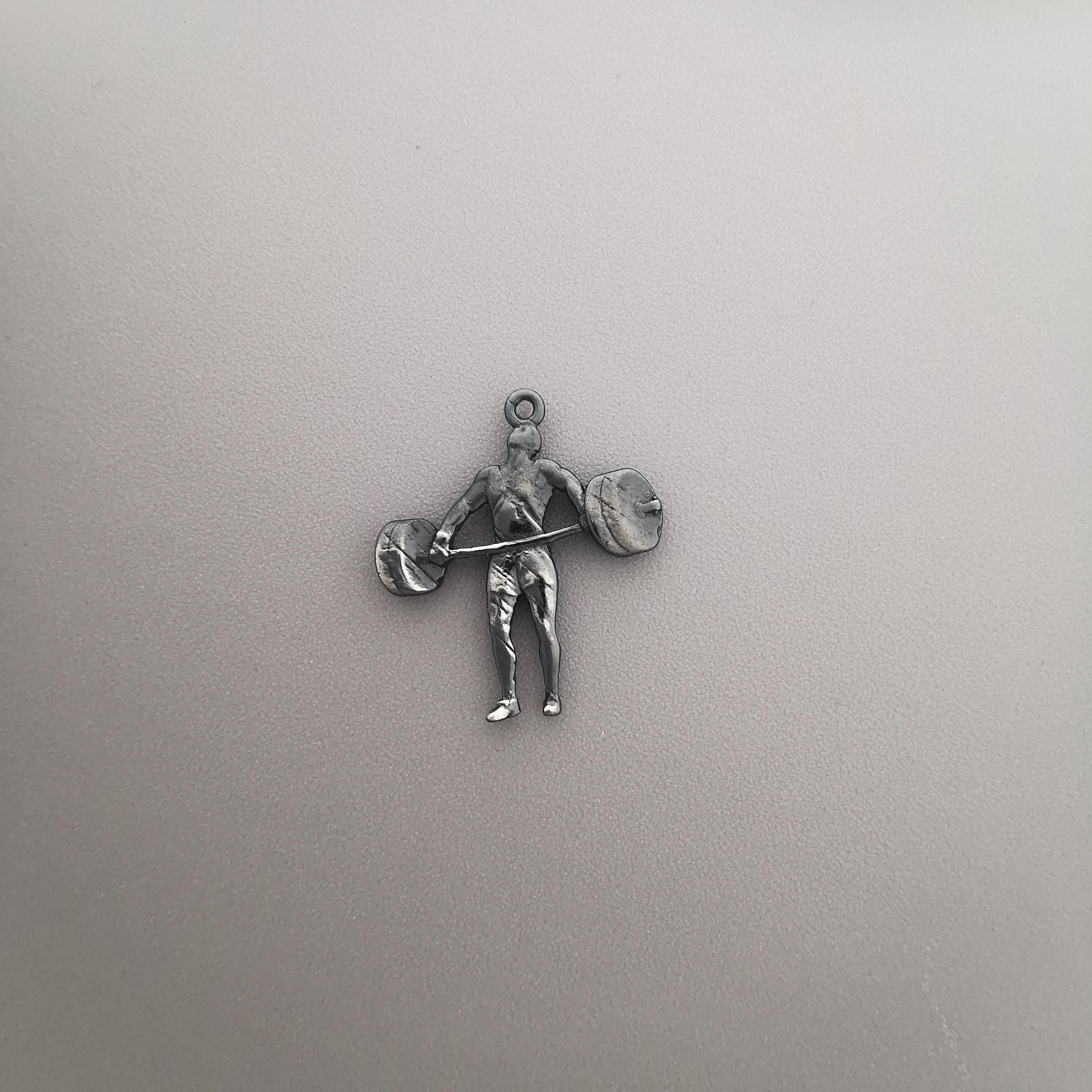 Weightlifting Pendant for Men Vintage Style 925 Silver Jewelry Gift Classic Gym Charm for Bodybuilders, Coaches & Strength Athletes Necklace
