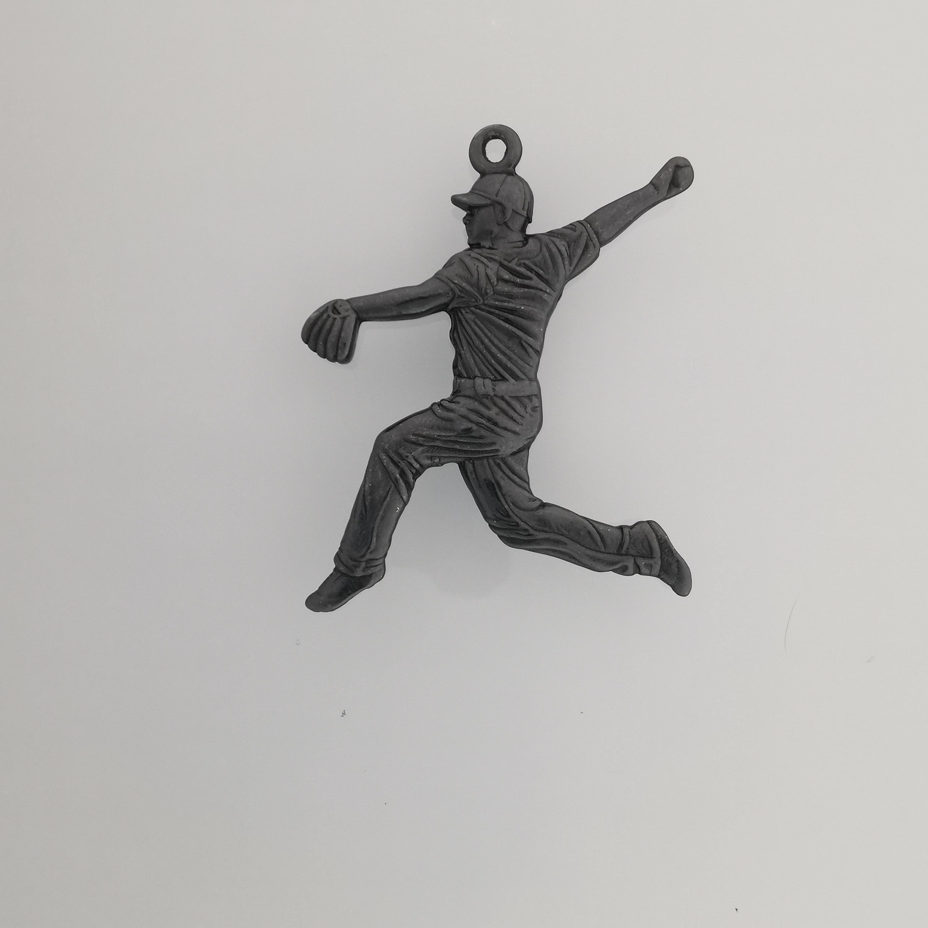 Baseball Jewelry Pendant for Men – Oxidized Black 925 Silver Gift – Handcrafted Sport Charm for Players & Pitchers – Necklace