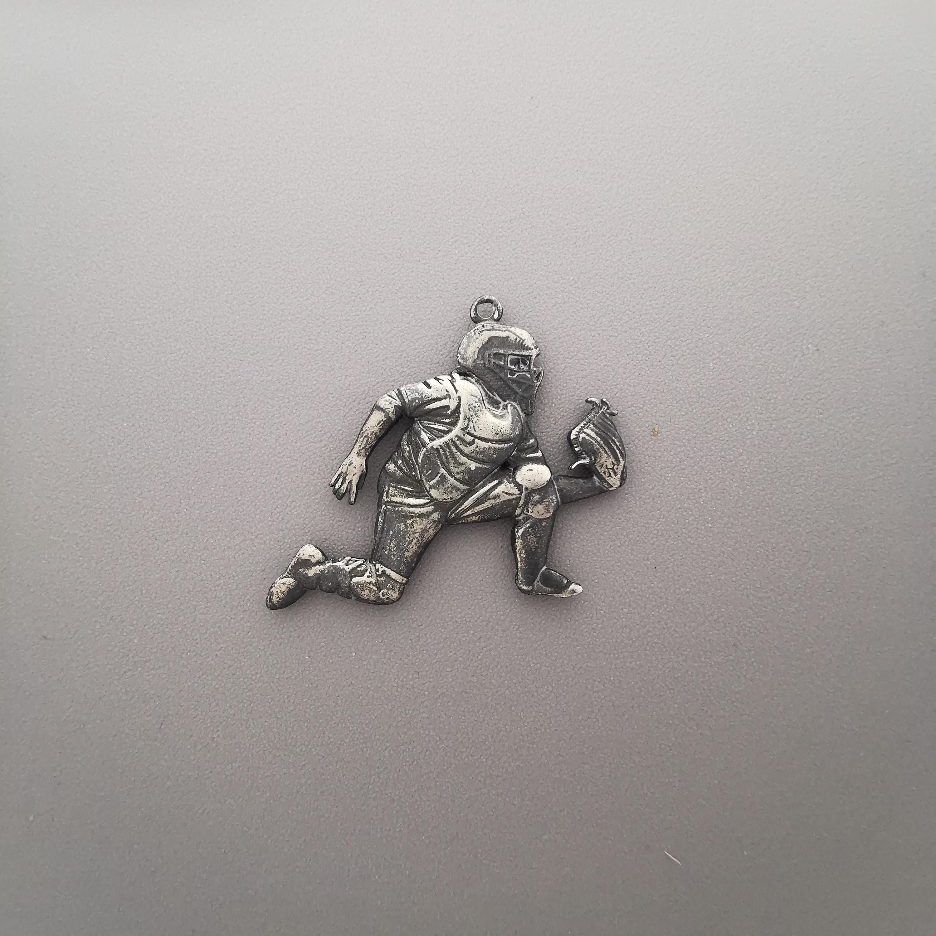 Baseball Jewelry Pendant for Men – Vintage Style 925 Silver Gift – Handcrafted Sports Accessory for Catchers and Baseball Lovers – Necklace