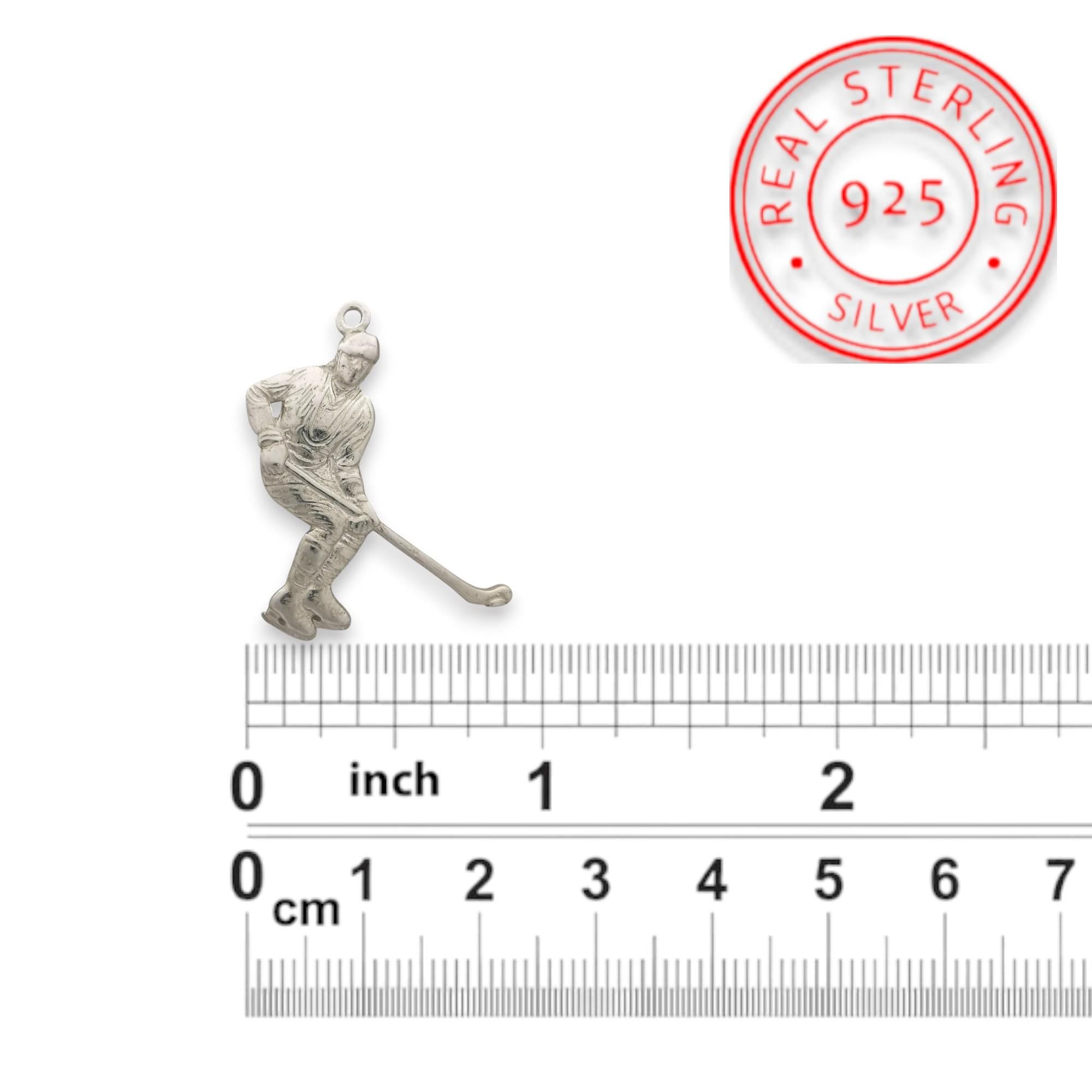 Ice Hockey Jewelry Pendant for Men – Classic Silver 925 Gift – Handcrafted Sport Charm for Players – Necklace