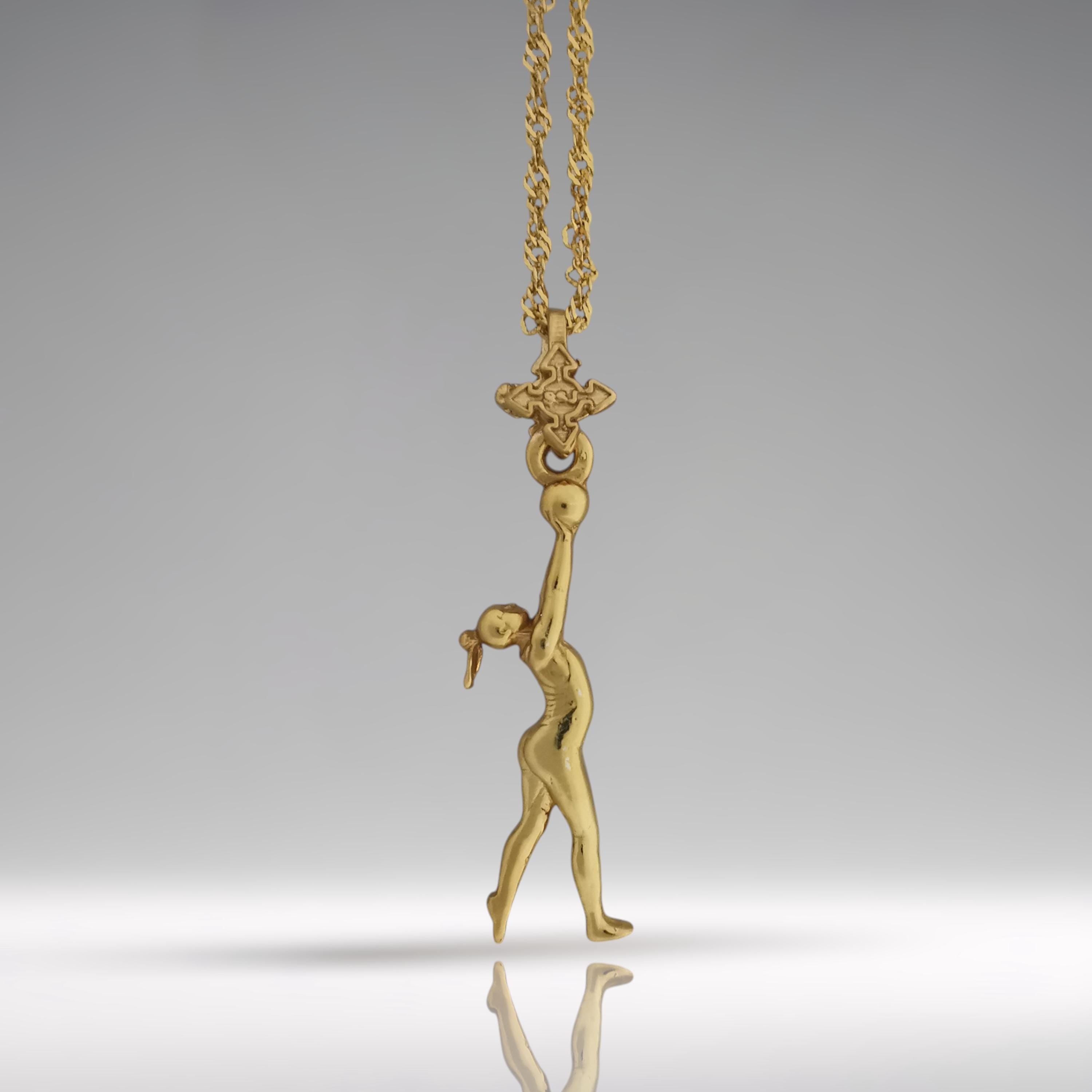 Rhythmic Gymnastics Jewelry Pendant for Women – Gold-Plated 925 Silver Gift – Ball Routine Sport Charm – Necklace