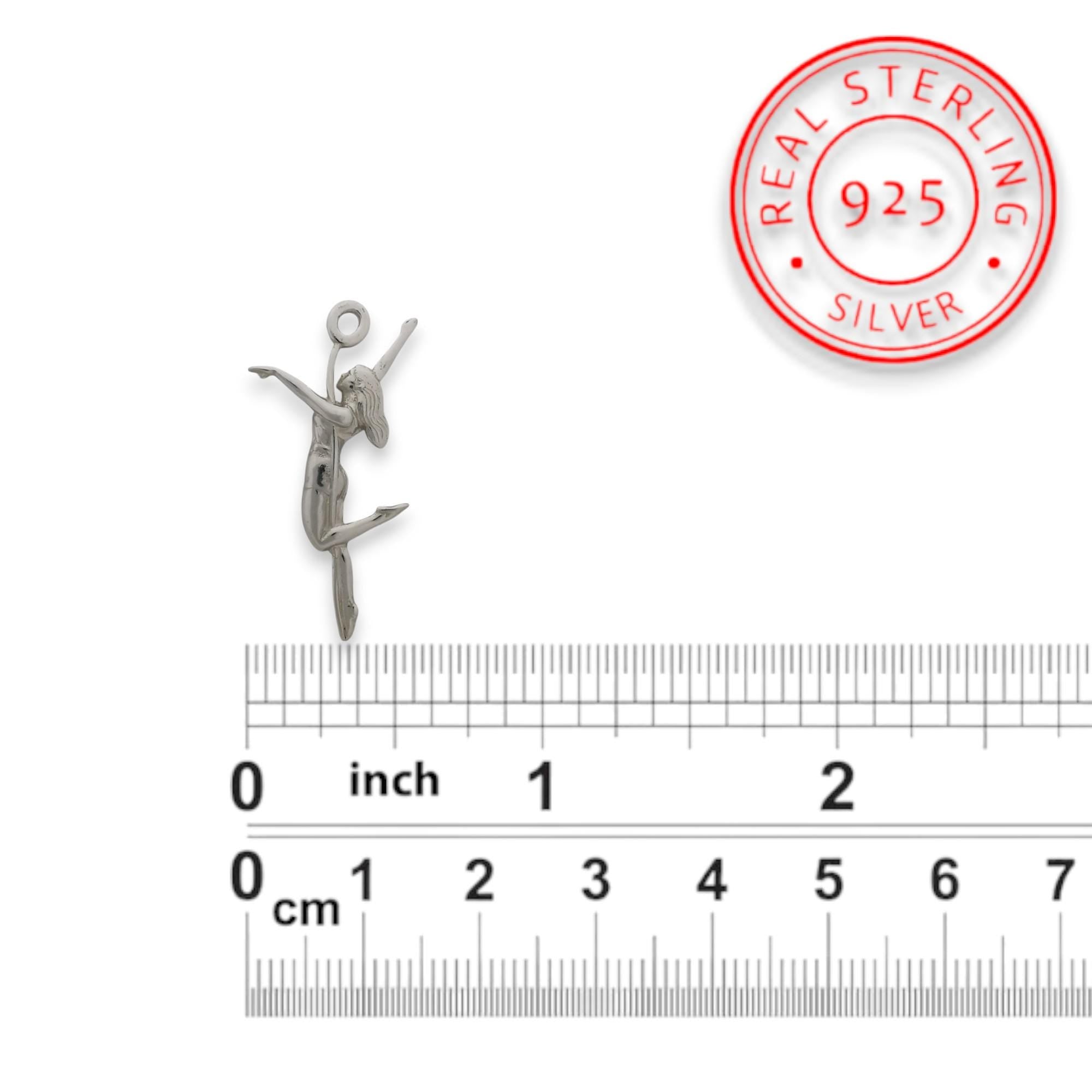 Pole Dance Jewelry for Women – Classic 925 Sterling Silver Pendant – Feminine Necklace Gift for Dancer or Performer