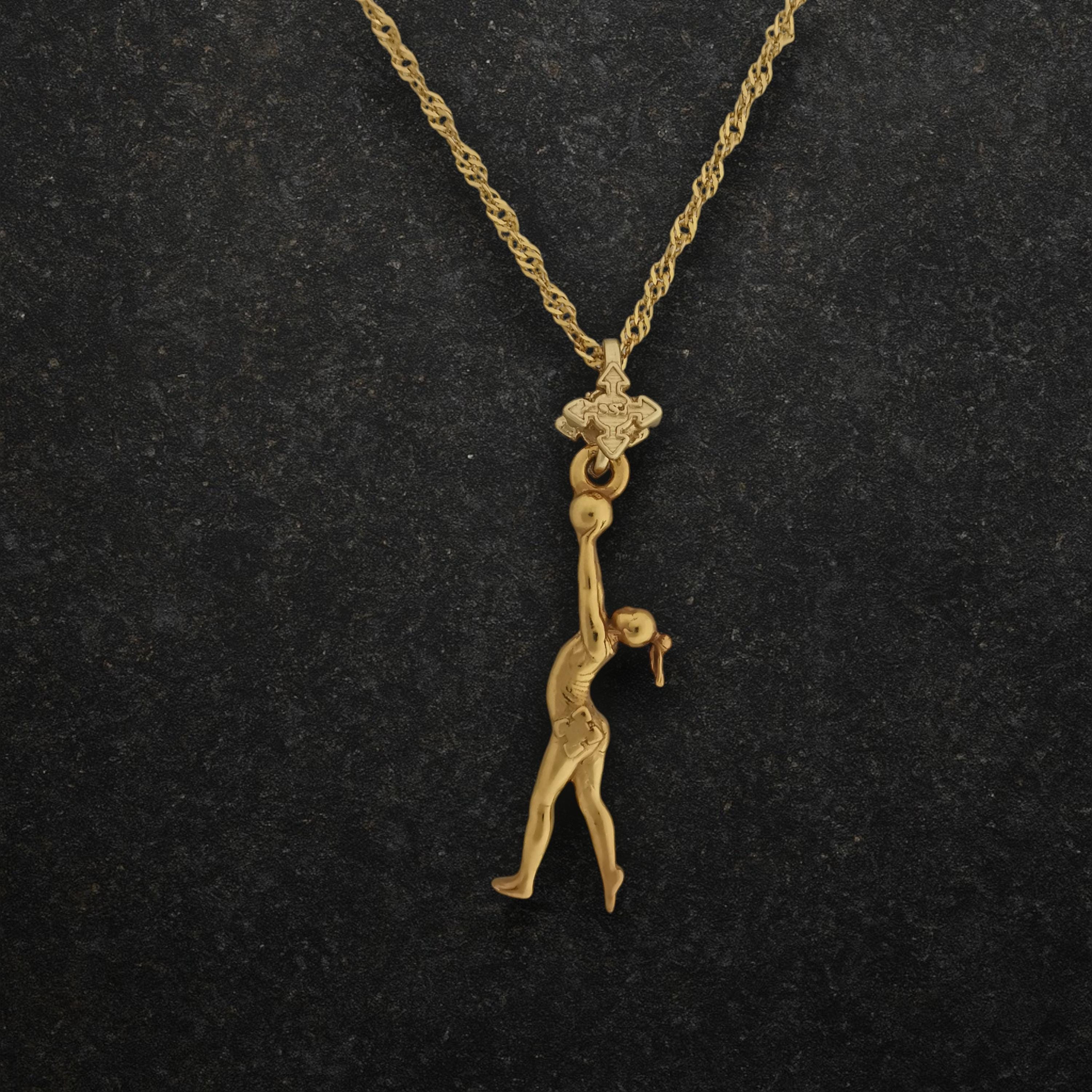 Rhythmic Gymnastics Jewelry Pendant for Women – Gold-Plated 925 Silver Gift – Ball Routine Sport Charm – Necklace