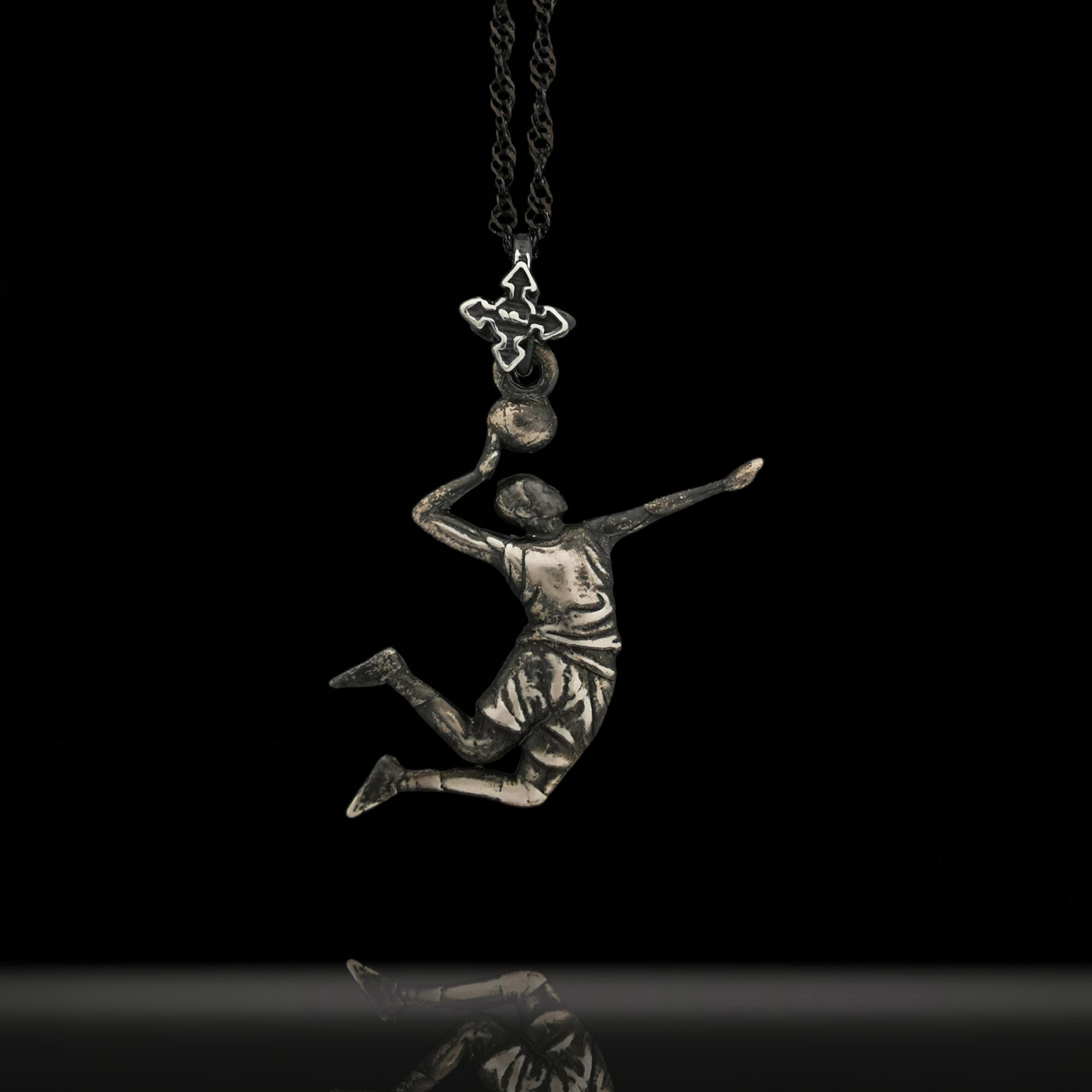 Volleyball Pendant for Men – Vintage Style 925 Silver Jewelry Gift – Handcrafted Sports Charm for Players, Coaches & Fans – Necklace