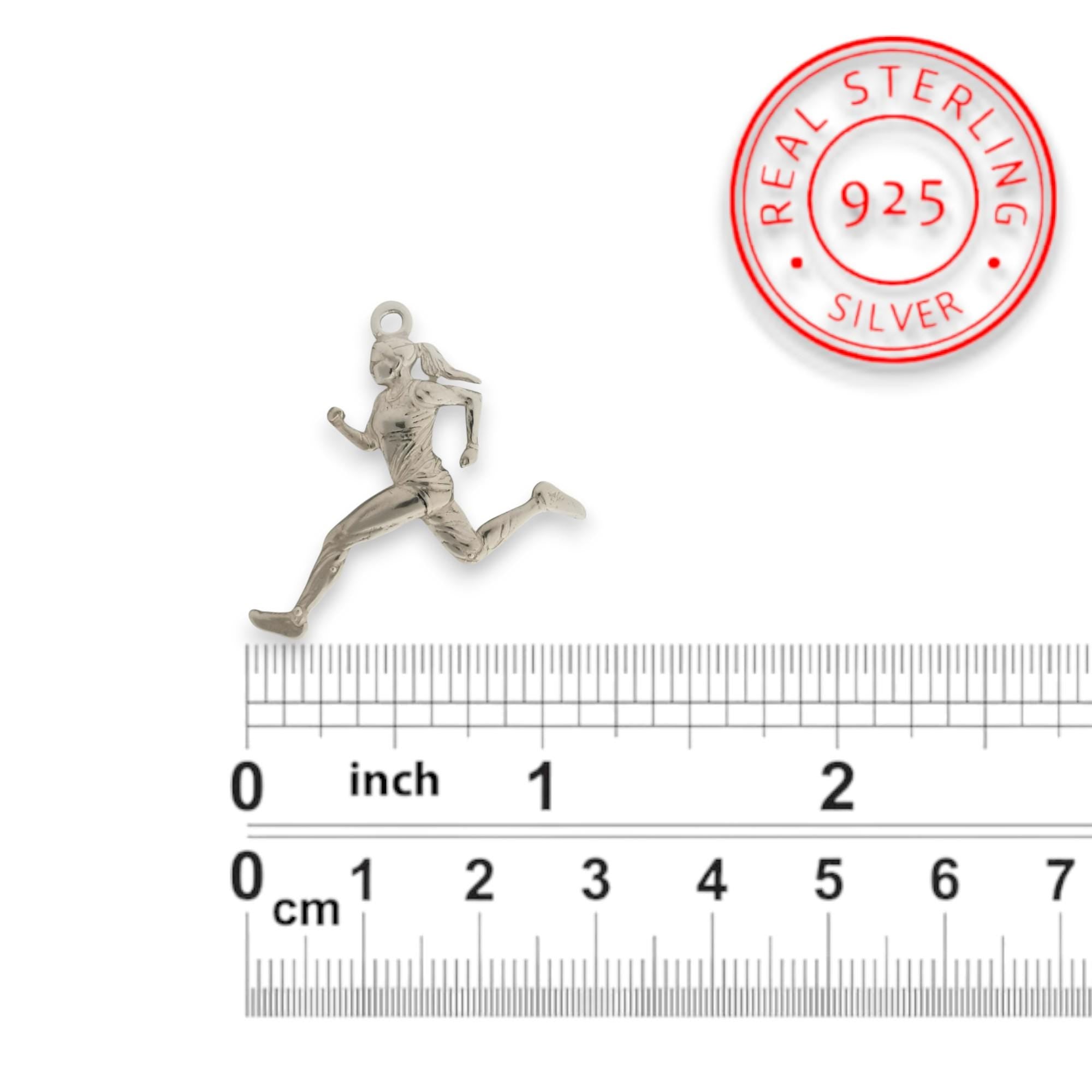 Running Jewelry for Women – Classic Silver 925 Pendant – Sports Necklace Gift for Female Athletes, Runners, or Coaches