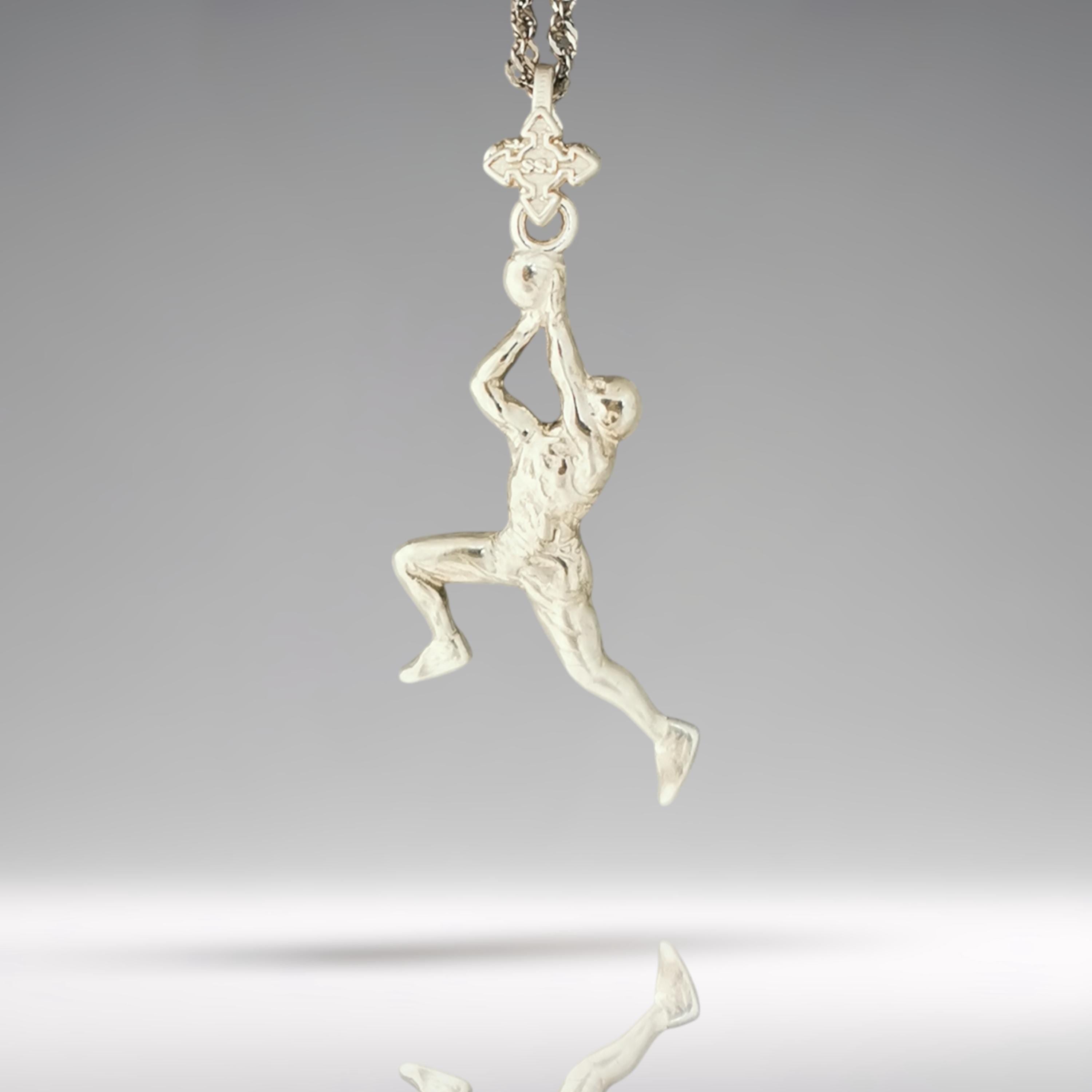 Basketball Jewelry Pendant for Men – Classic Silver 925 Gift – Sports Accessory for Players and Coaches – Necklace