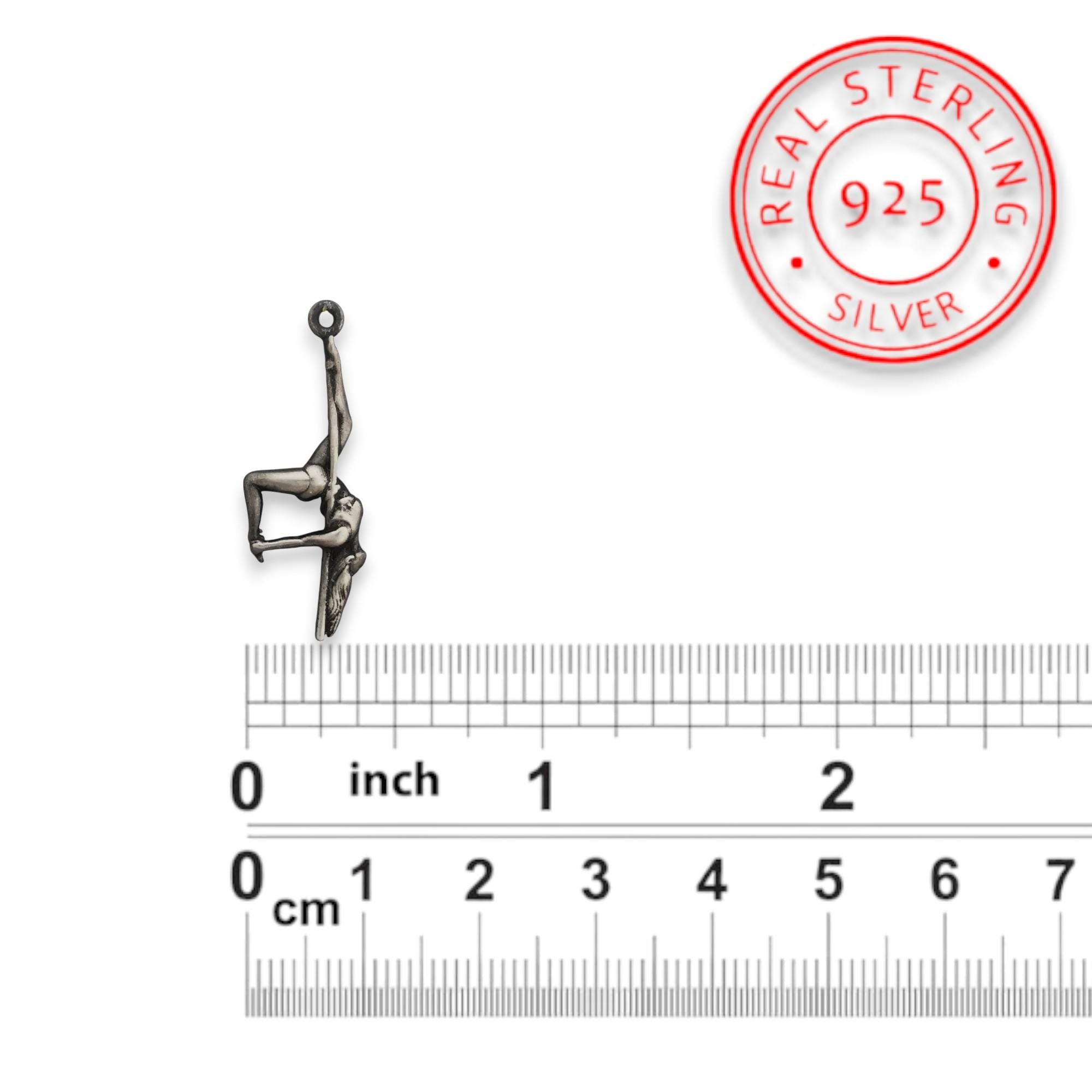 Pole Dance Pendant – Vintage Style 925 Silver Jewelry for Women – Artistic & Elegant Gift for Dancers
