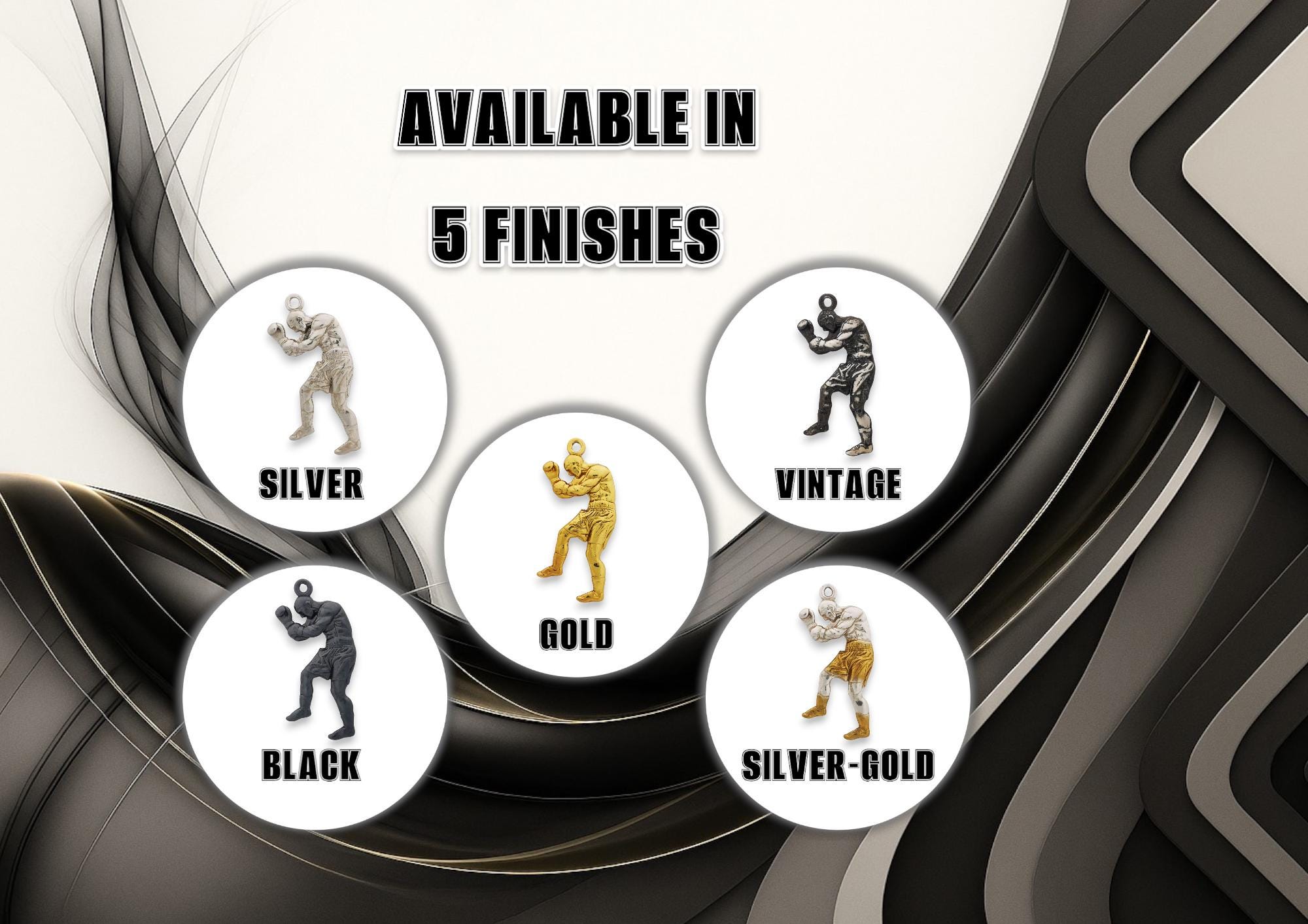 Boxing Jewelry Pendant for Men – 925 Silver with Partial Gold Plating – Handcrafted Sports Gift for Birthday or Father’s Day – Necklace