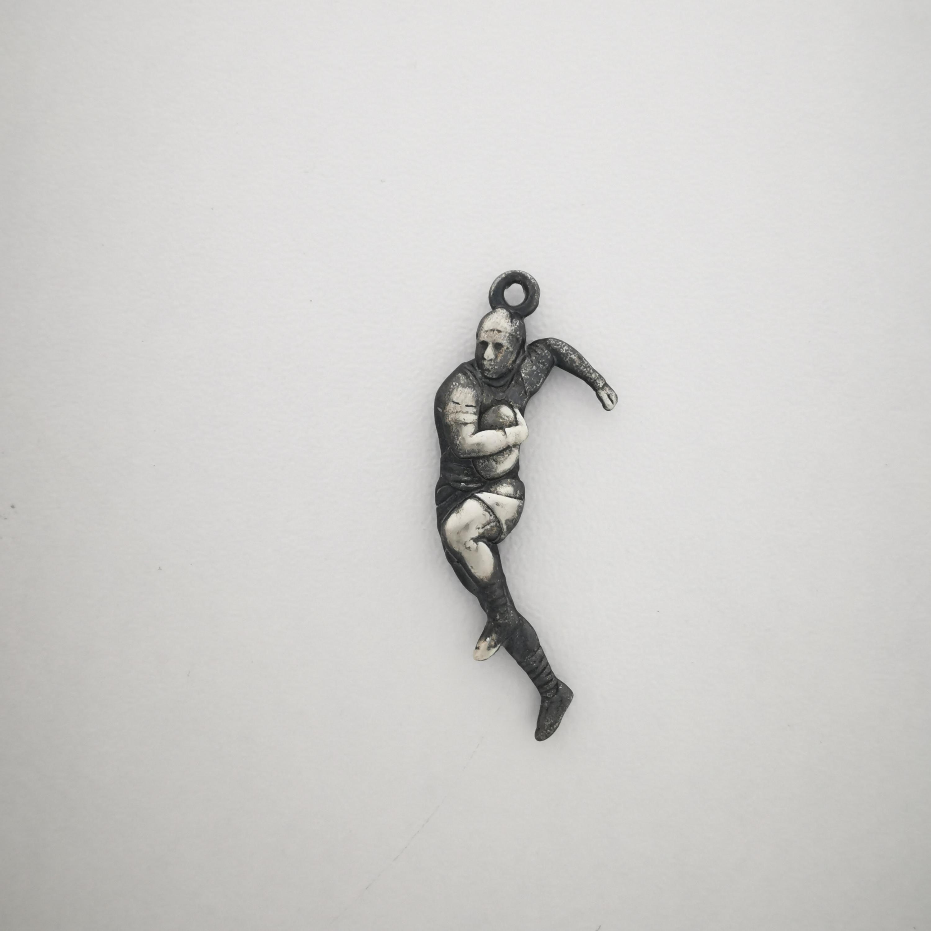 Rugby Jewelry Pendant for Men – Vintage Style 925 Silver Gift – Classic Sports Accessory for Players – Necklace