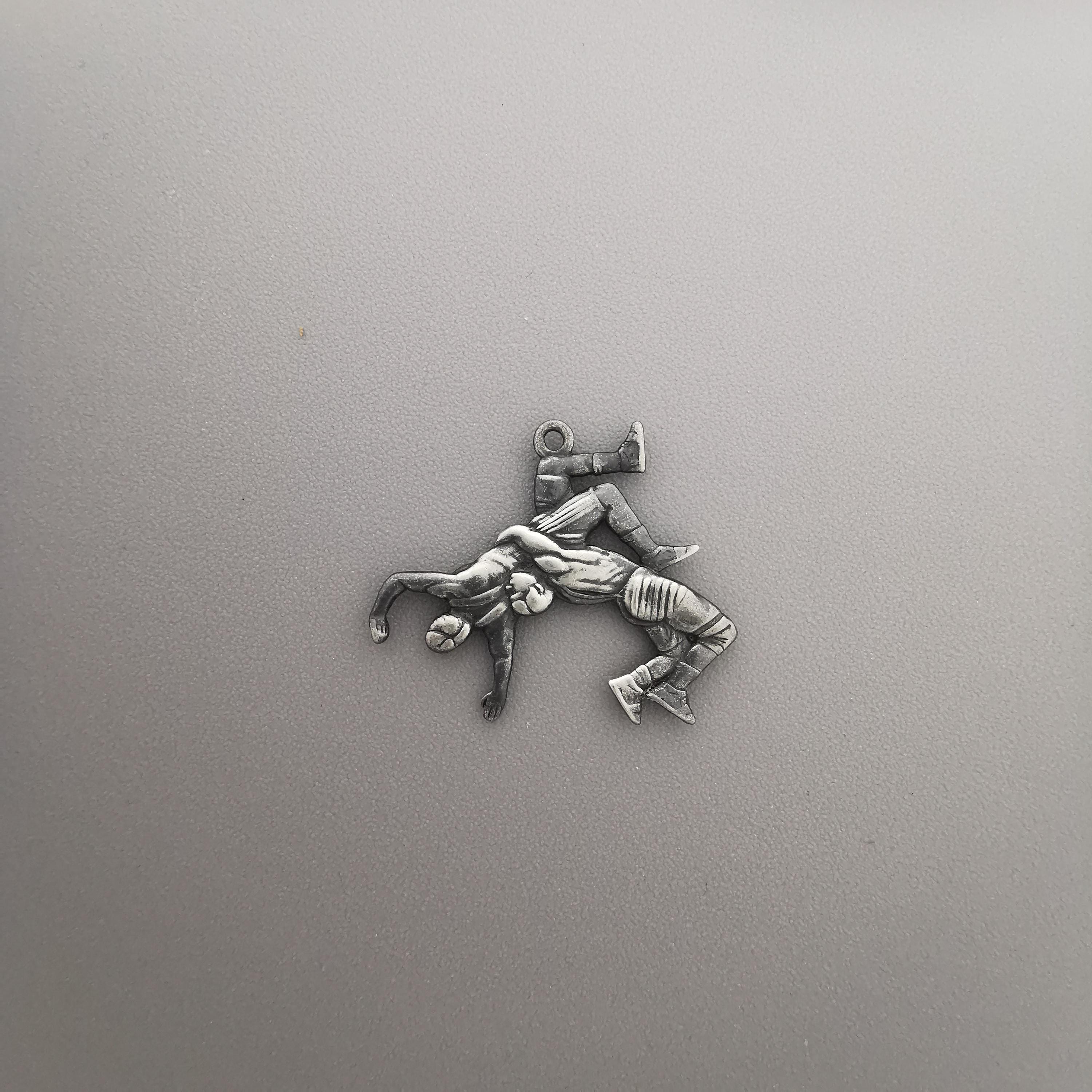 Wrestling Jewelry Pendant for Men – Vintage Style 925 Silver Gift – Sports Accessory for Grapplers and Teen Boys – Necklace