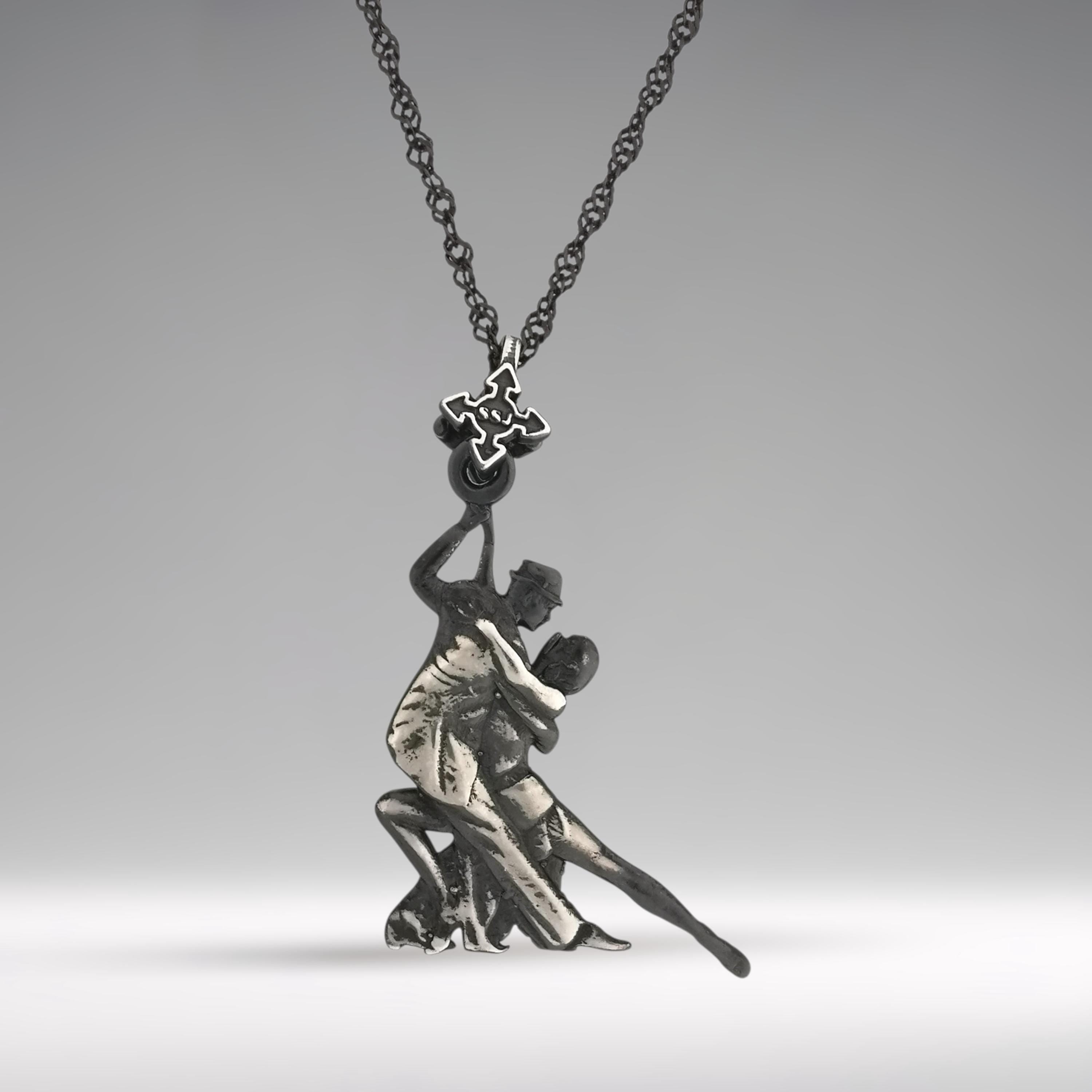 Dance Jewelry Pendant for Women – Vintage Style 925 Silver Gift – Tango Salsa Charm for Dancers, Couples & Performers – Necklace
