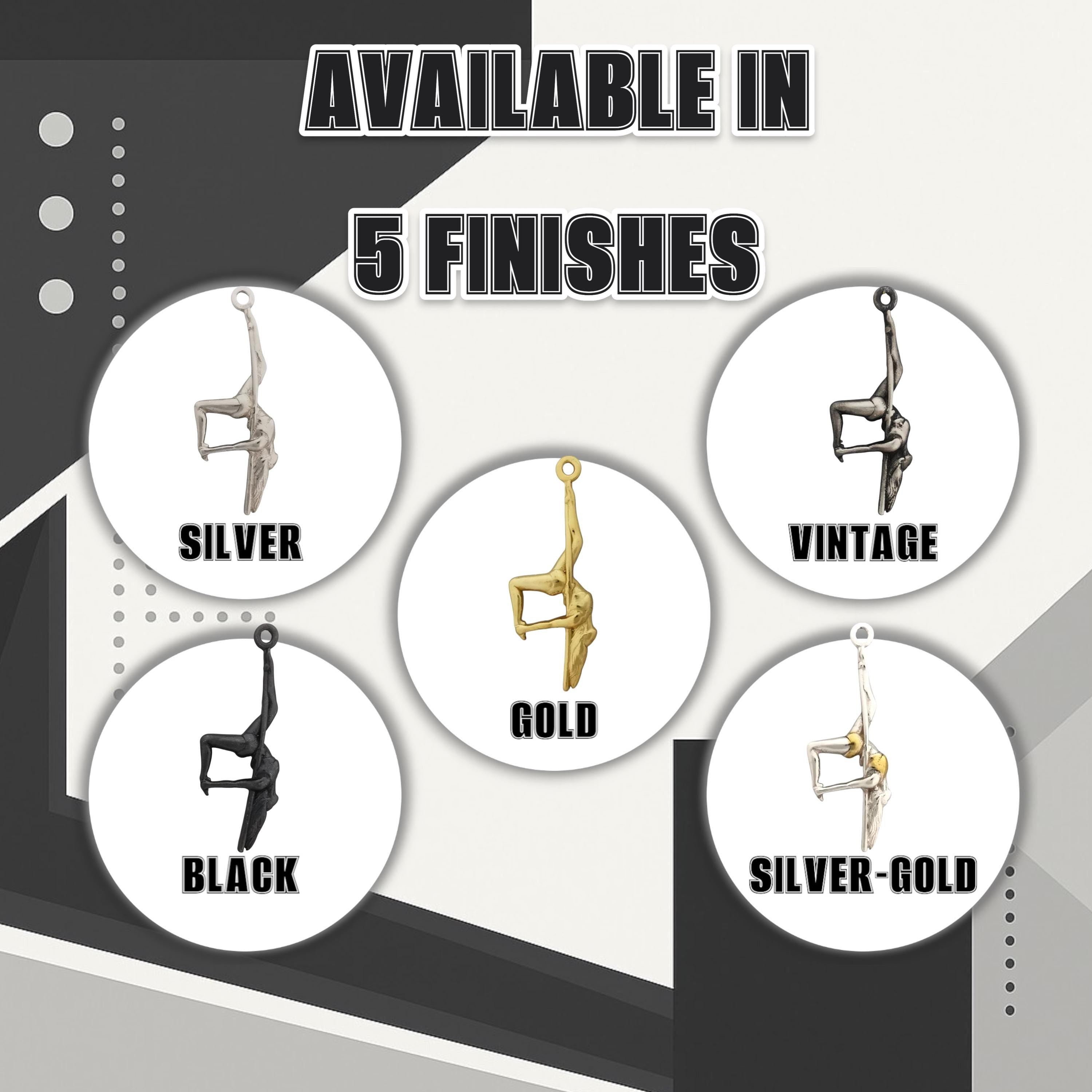 Pole Dance Pendant – Vintage Style 925 Silver Jewelry for Women – Artistic & Elegant Gift for Dancers