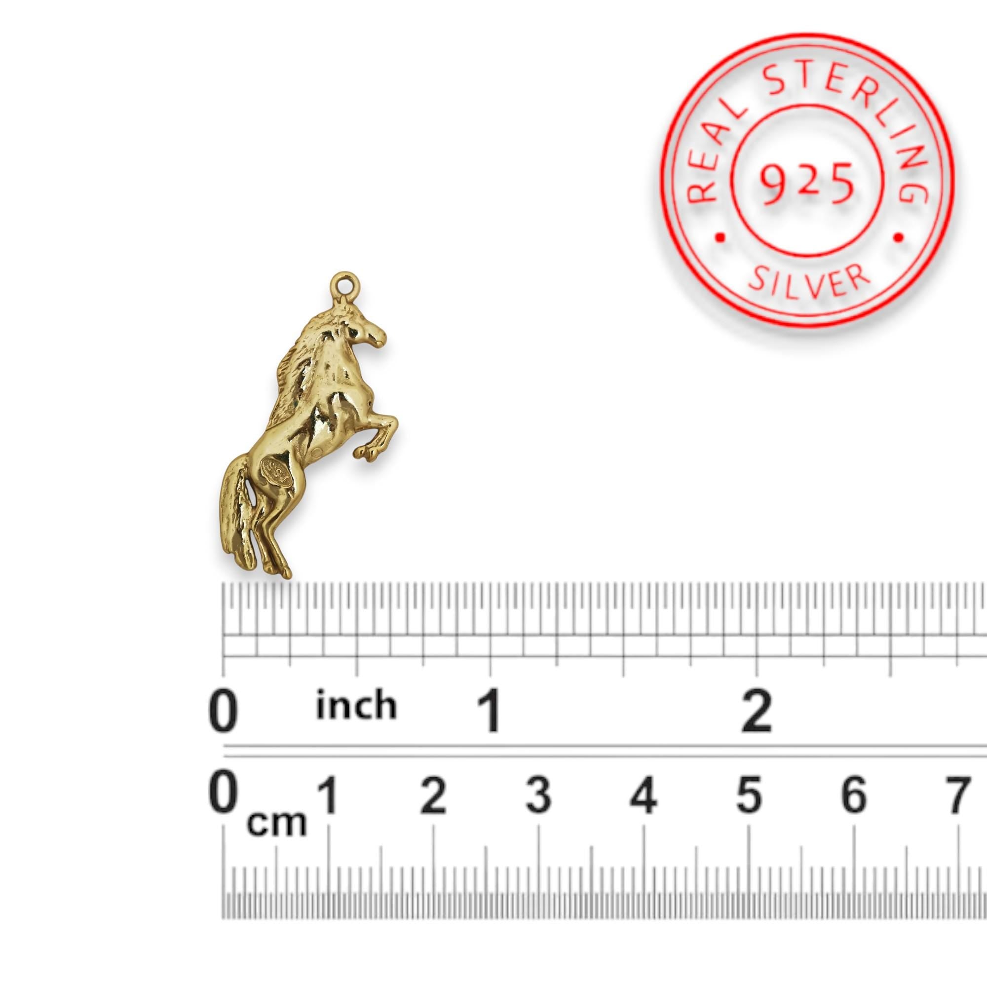 Equestrian Jewelry Pendant for Women – Gold-Plated 925 Silver Gift – Elegant Sports Accessory for Horse Riders – Necklace