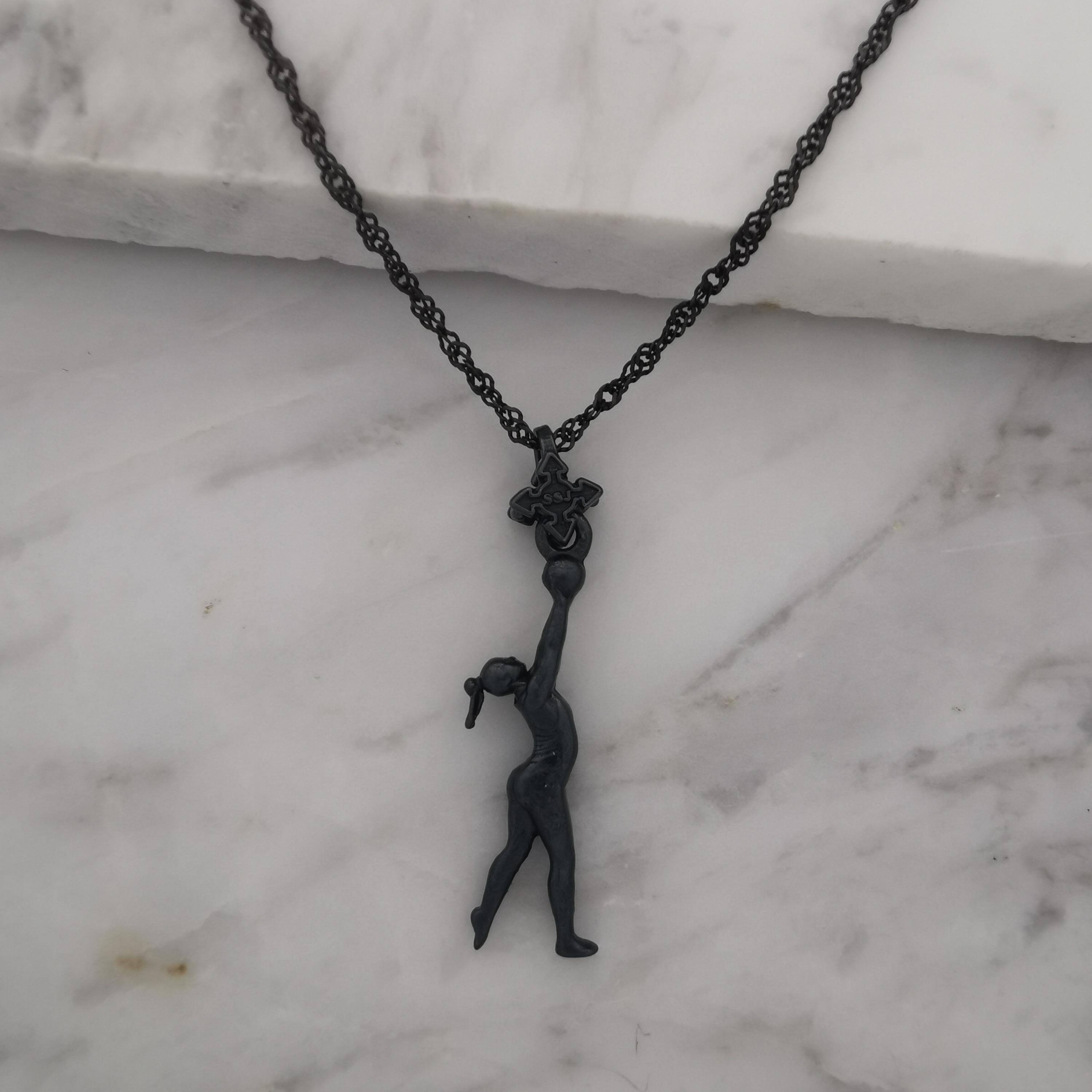Rhythmic Gymnastics Jewelry Pendant for Women – Oxidized Black 925 Silver Gift – Ball Routine Charm for Dancers & Athletes – Necklace