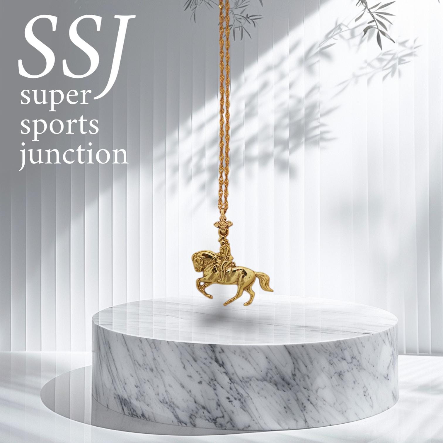Dressage Jewelry Pendant for Men – Gold-Plated 925 Silver Gift – Equestrian Accessory for Riders and Horse Sport Lovers – Necklace