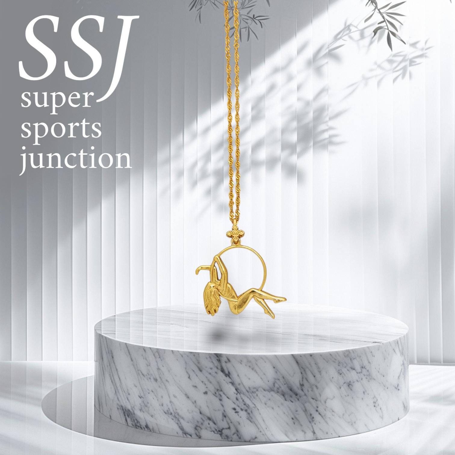 Aerial Hoop Pendant in Gold – 925 Silver Necklace for Women – Graceful Jewelry Gift for Aerialists, Dancers, and Free Spirits