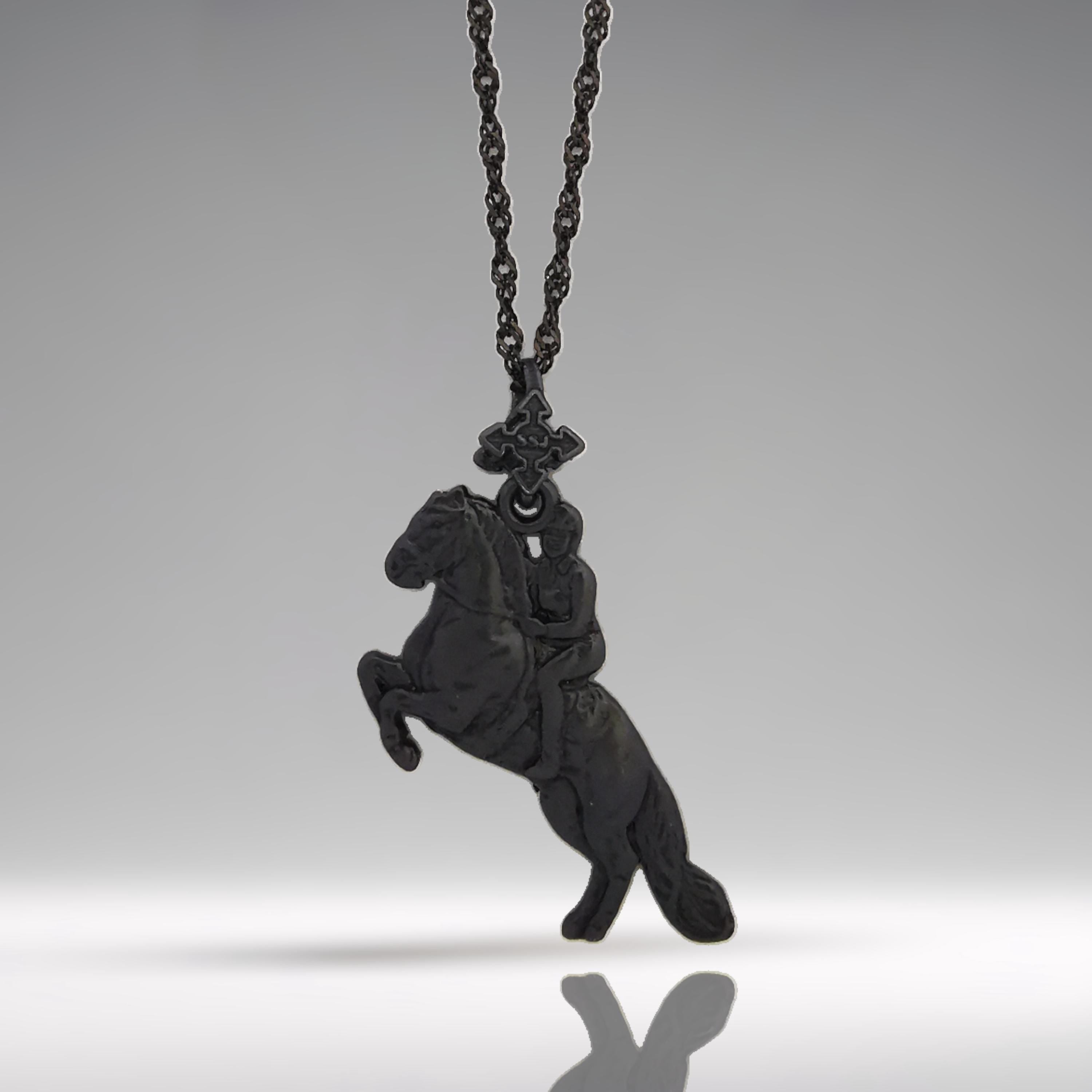Horse Jewelry Pendant for Women – Oxidized Black 925 Silver Gift – Equestrian Sports Accessory for Riders – Necklace