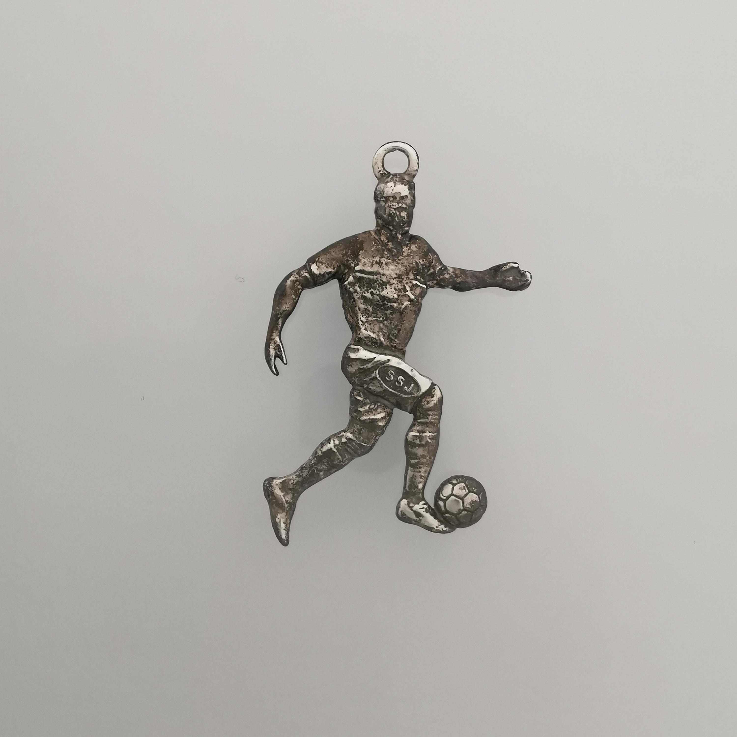 Football Pendant for Men – Vintage Style 925 Silver Jewelry Gift – Handcrafted Sports Charm for Players, Coaches & Fans – Necklace